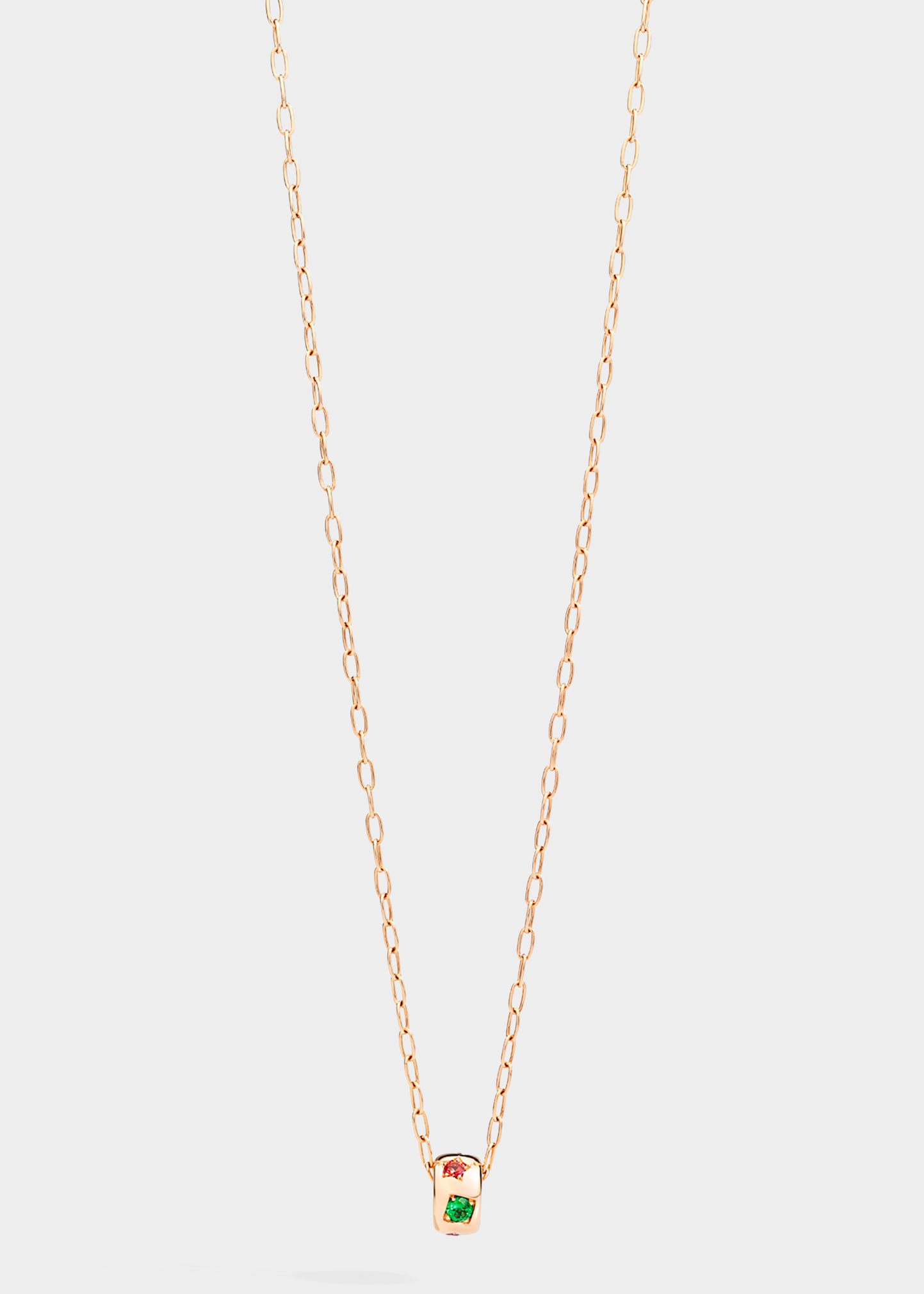 Iconica 18K Rose Gold Pendant Necklace with Fancy-Set Multicolor Stones