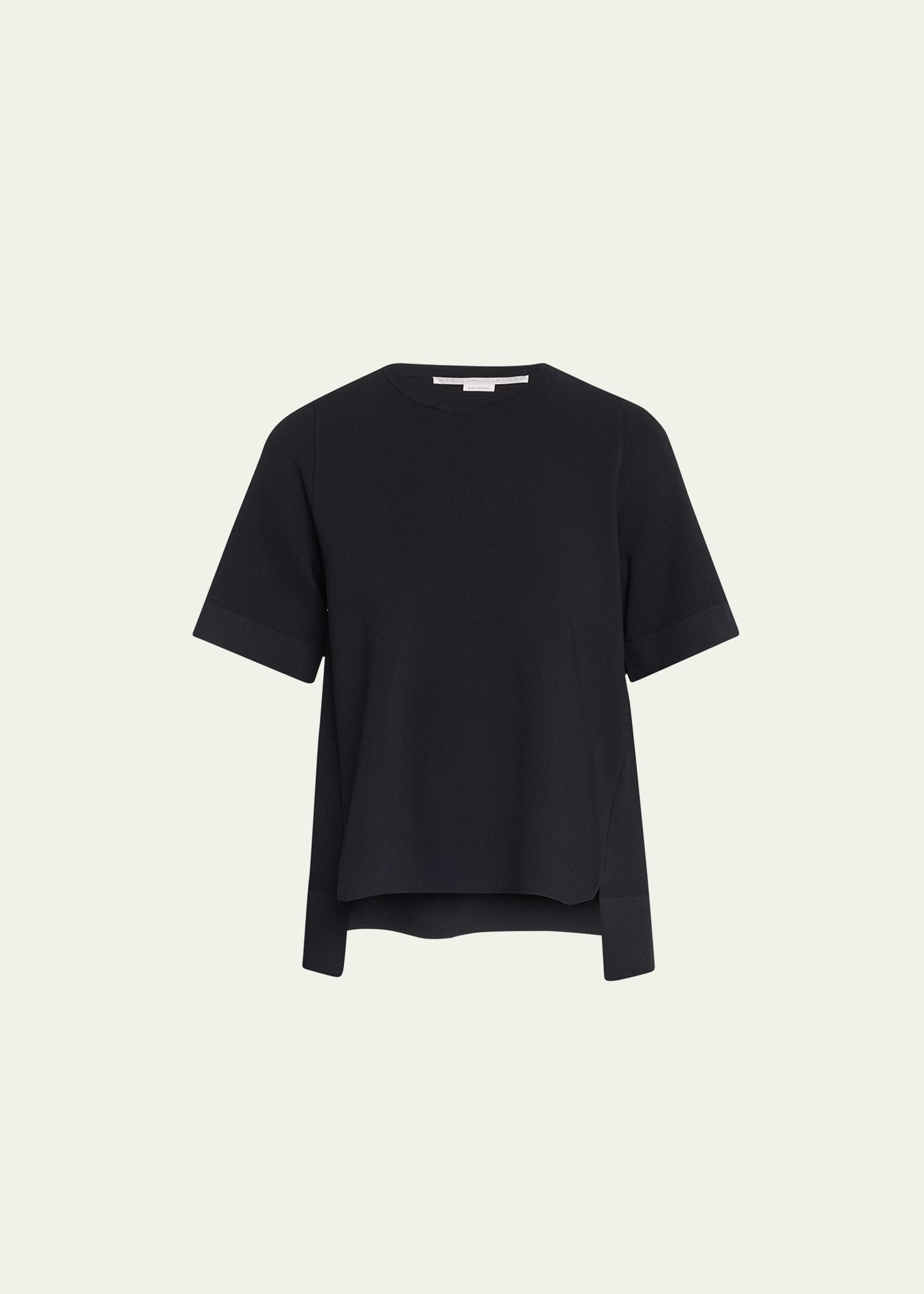 Stella Mccartney Strong Silhouette Short-sleeve Knitted Jumper In 1000 Black