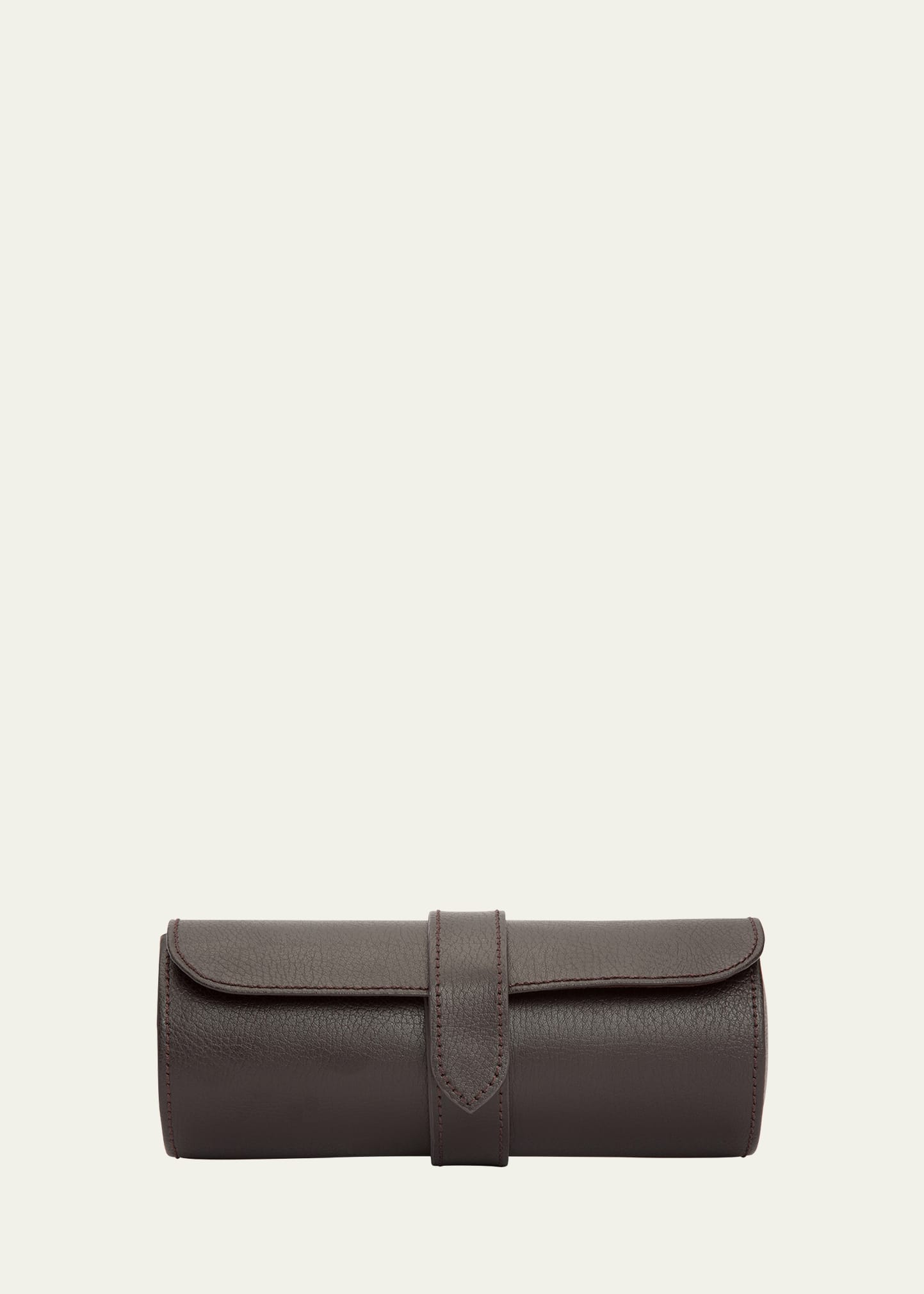 Wolf Blake Watch Roll W/ Capsule In Brown