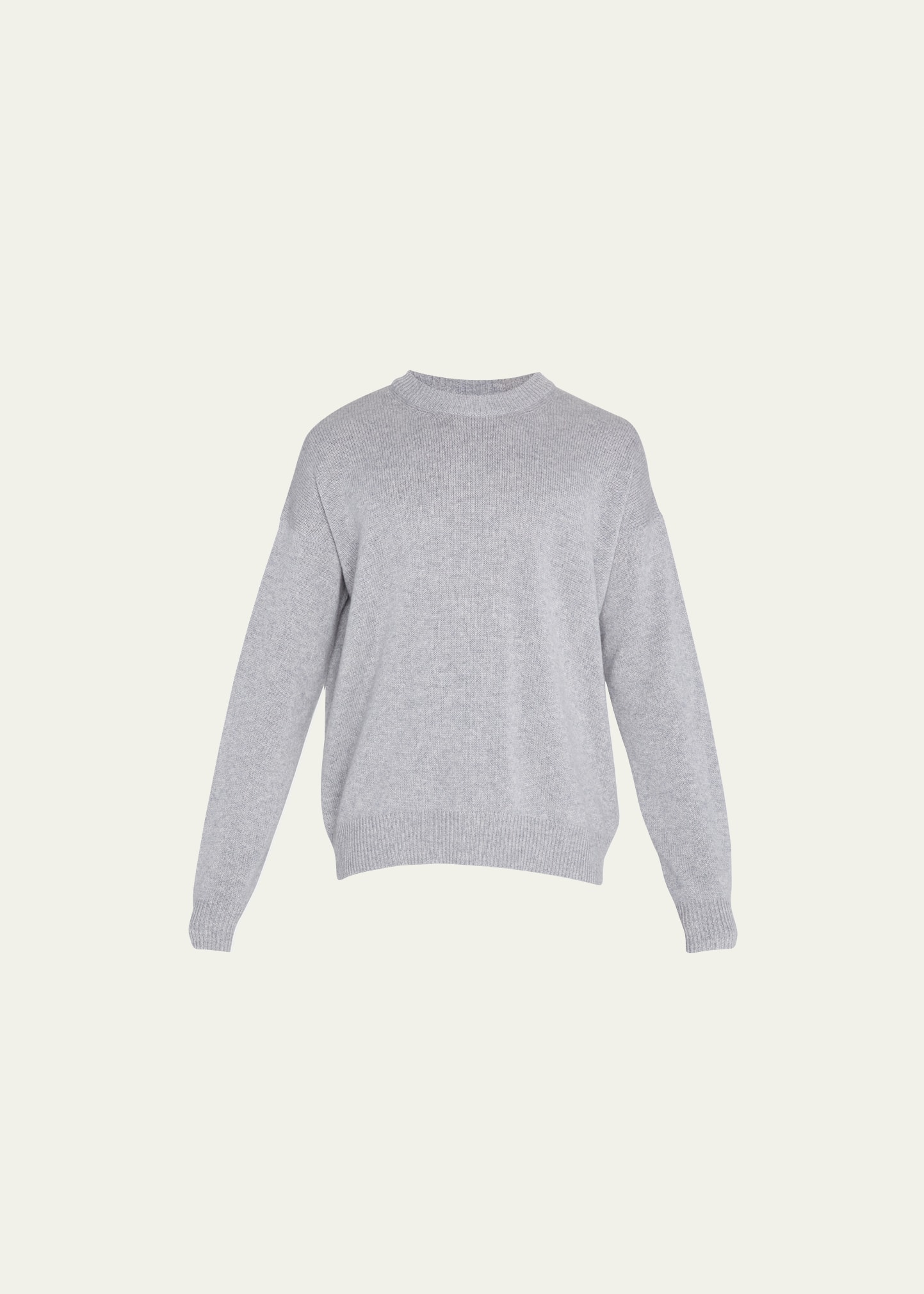 Jil Sander Men's Basic Cashmere Sweater In Light Grey Mel