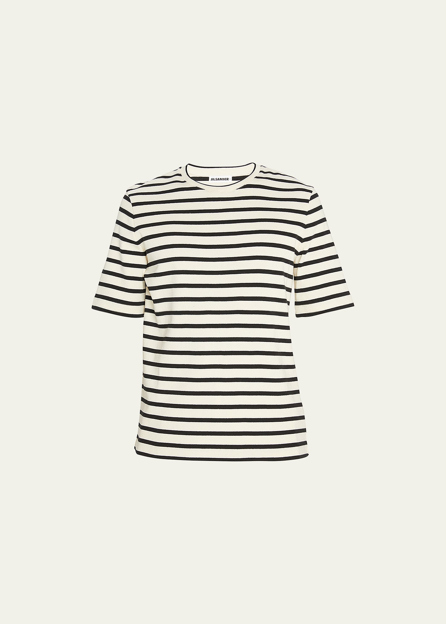 Jil Sander Stripe Print T-shirt In Open Grey