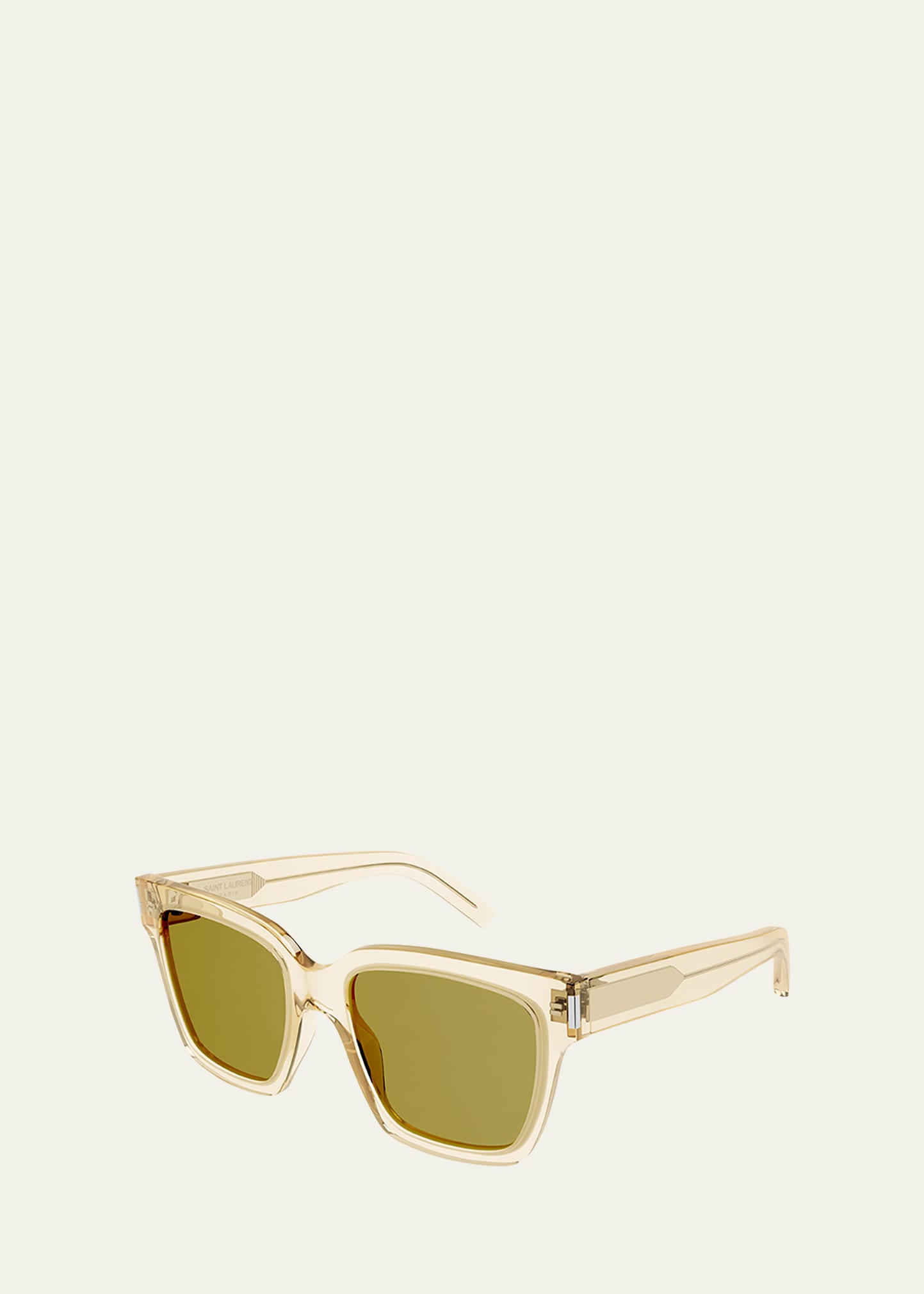Saint Laurent Rectangle Acetate Sunglasses In Transparent