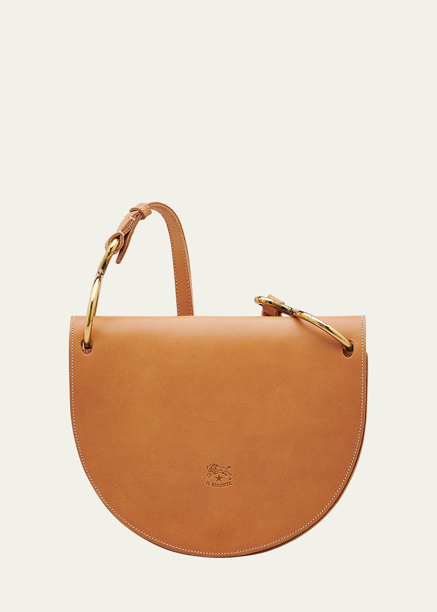 Il Bisonte Consuelo Brushed Leather Flap Shoulder Bag In Na133 E Natural