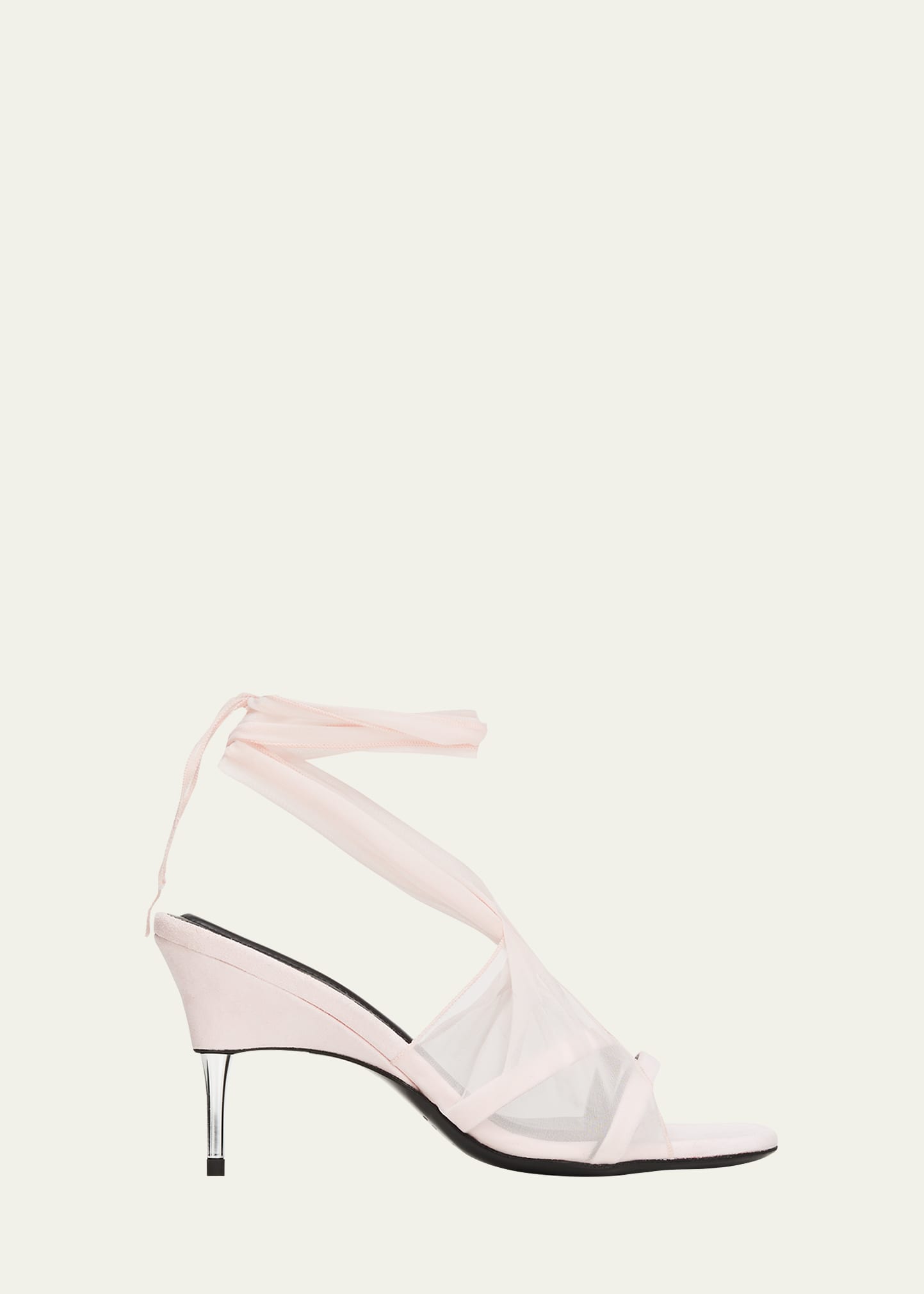PETER DO HANDKERCHIEF LEATHER ANKLE-WRAP SANDALS 