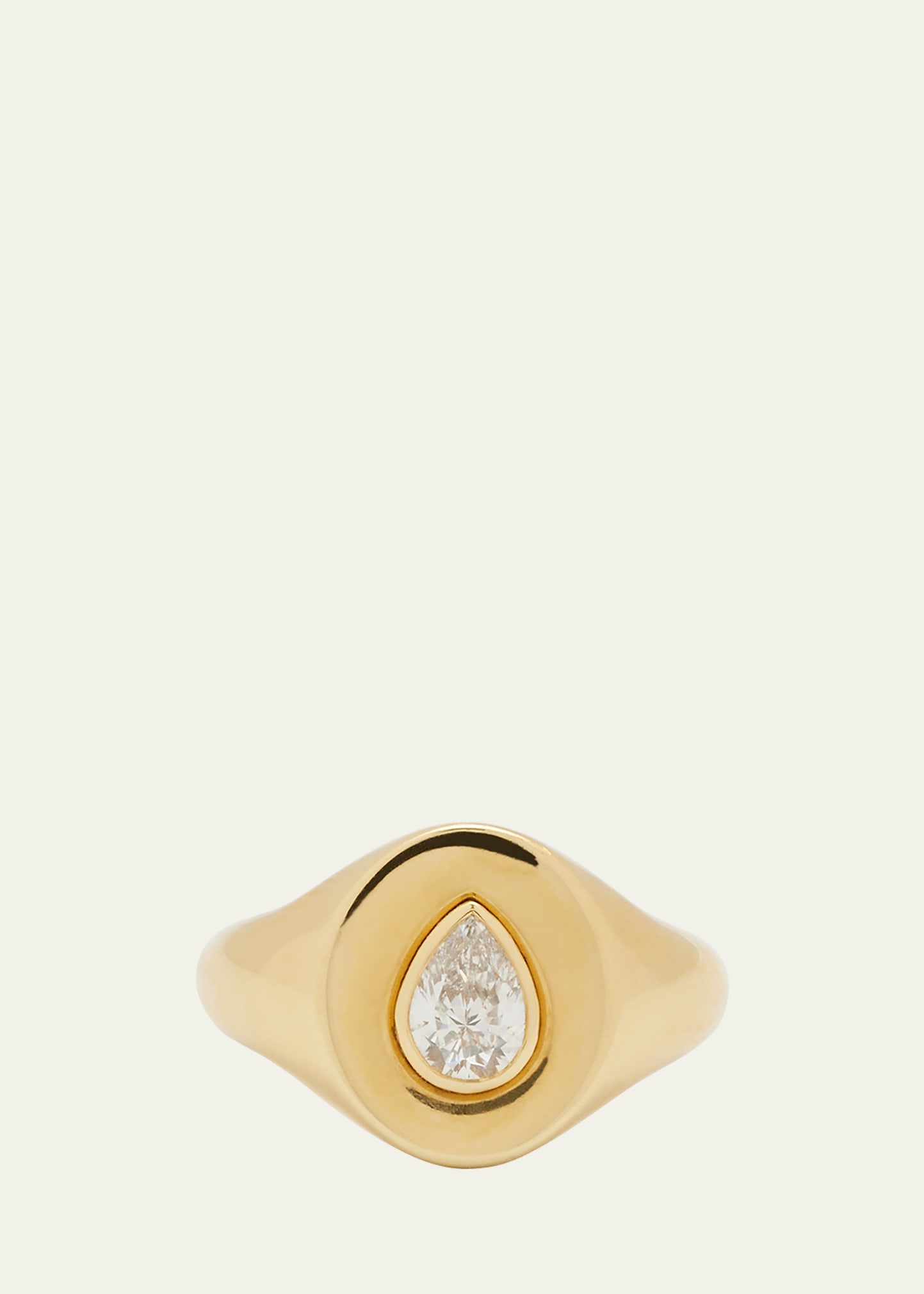 Jemma Wynne Limited Edition Signet Ring with Pear-Shaped Diamond