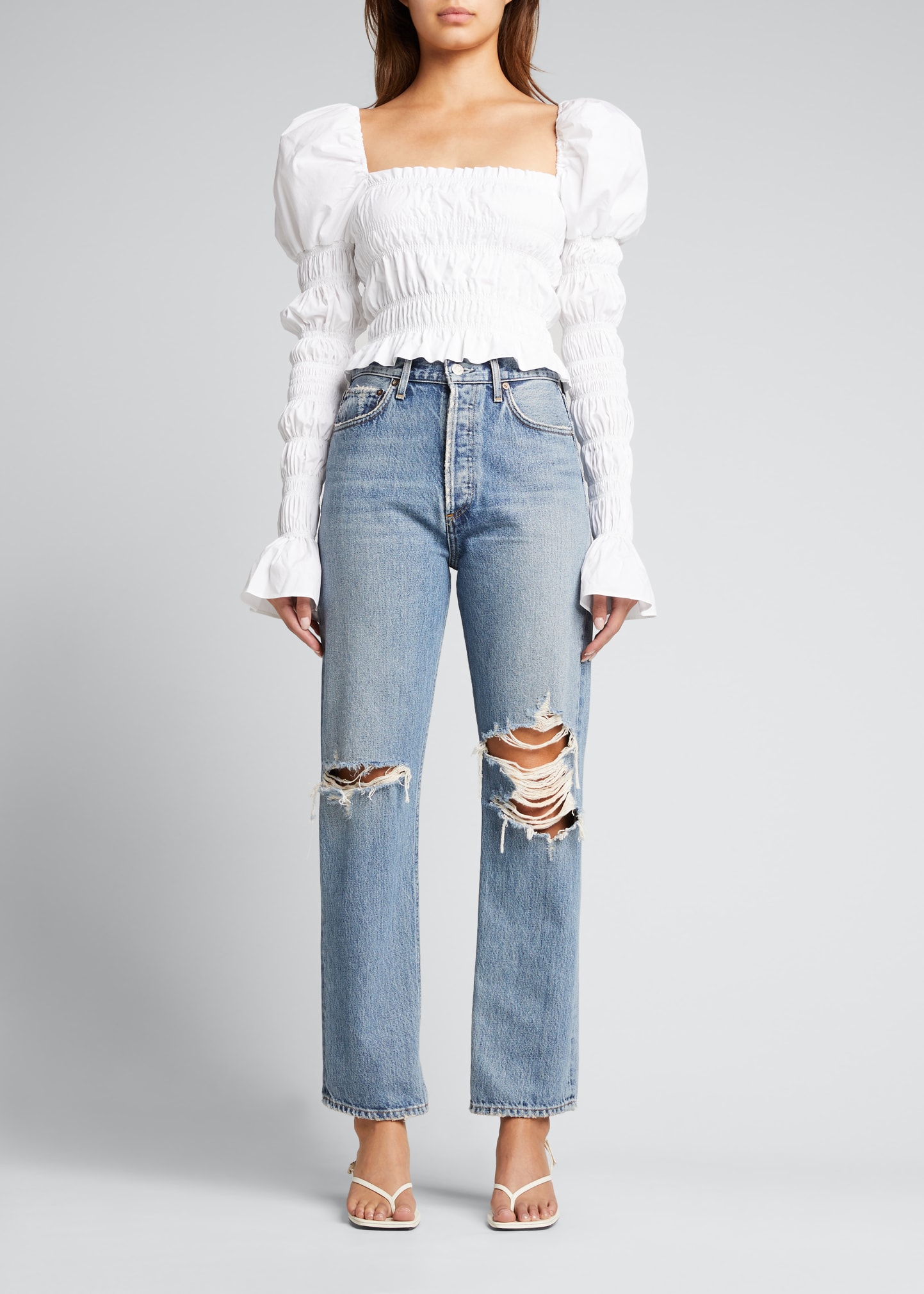 CAROLINE CONSTAS DELILAH SMOCKED TOP