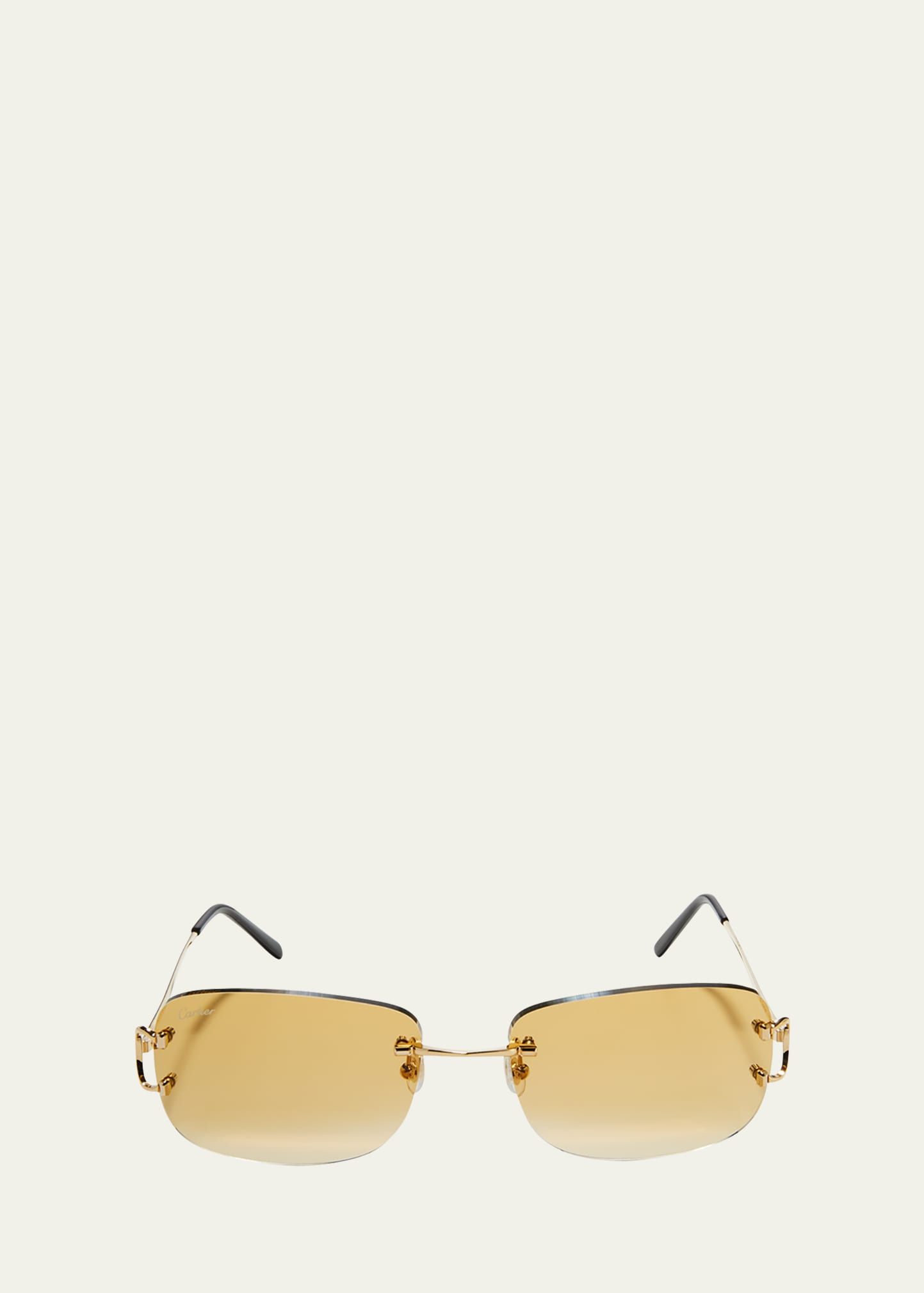 CARTIER MEN'S RIMLESS METAL SUNGLASSES