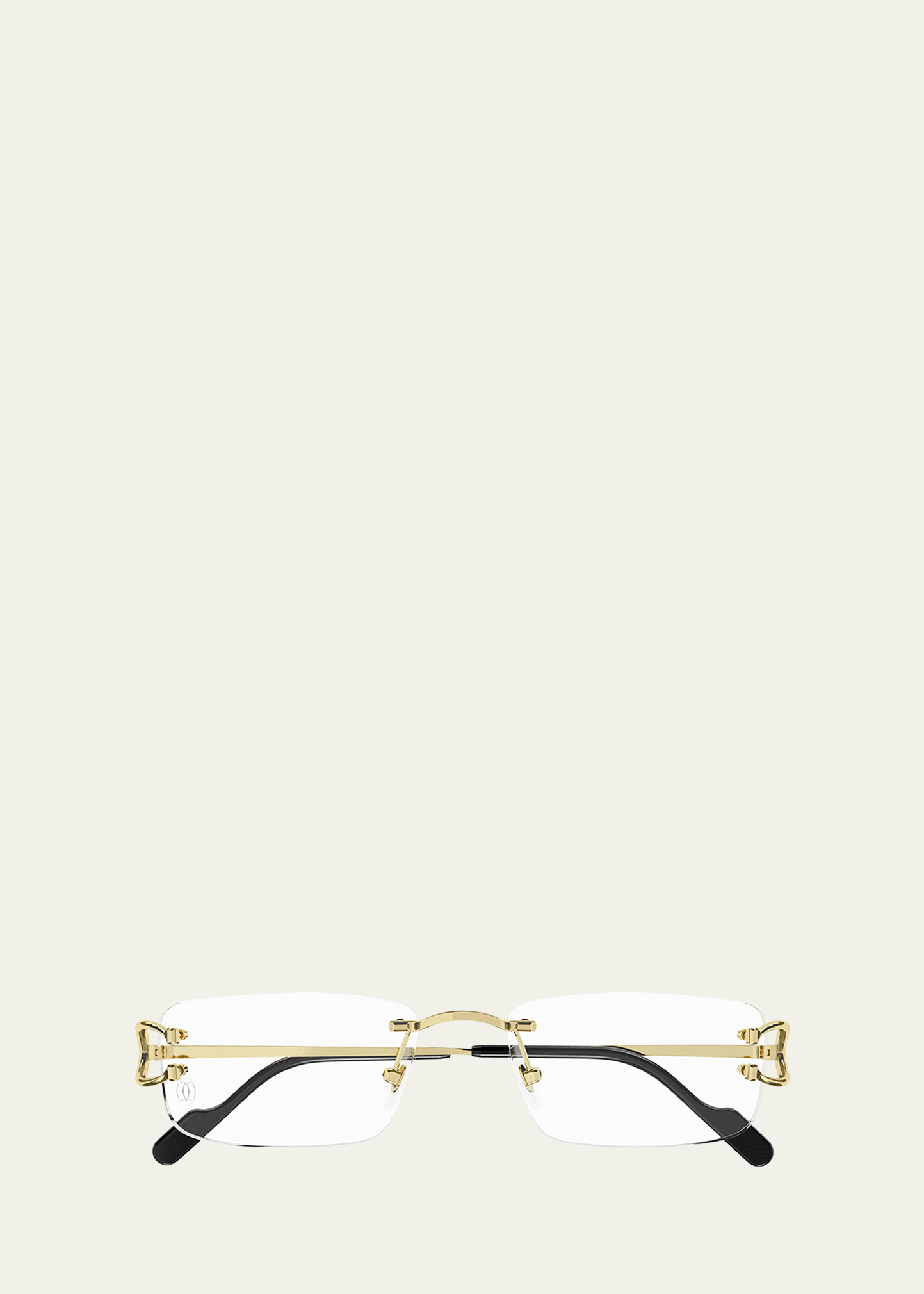 Shop Cartier Men's Rimless Metal Optical Glasses In Gold