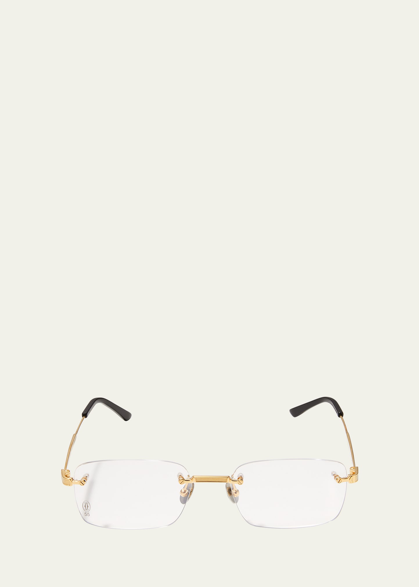 Cartier Men's Signature C 55mm 24k-gold-plated Titanium Optical Glasses