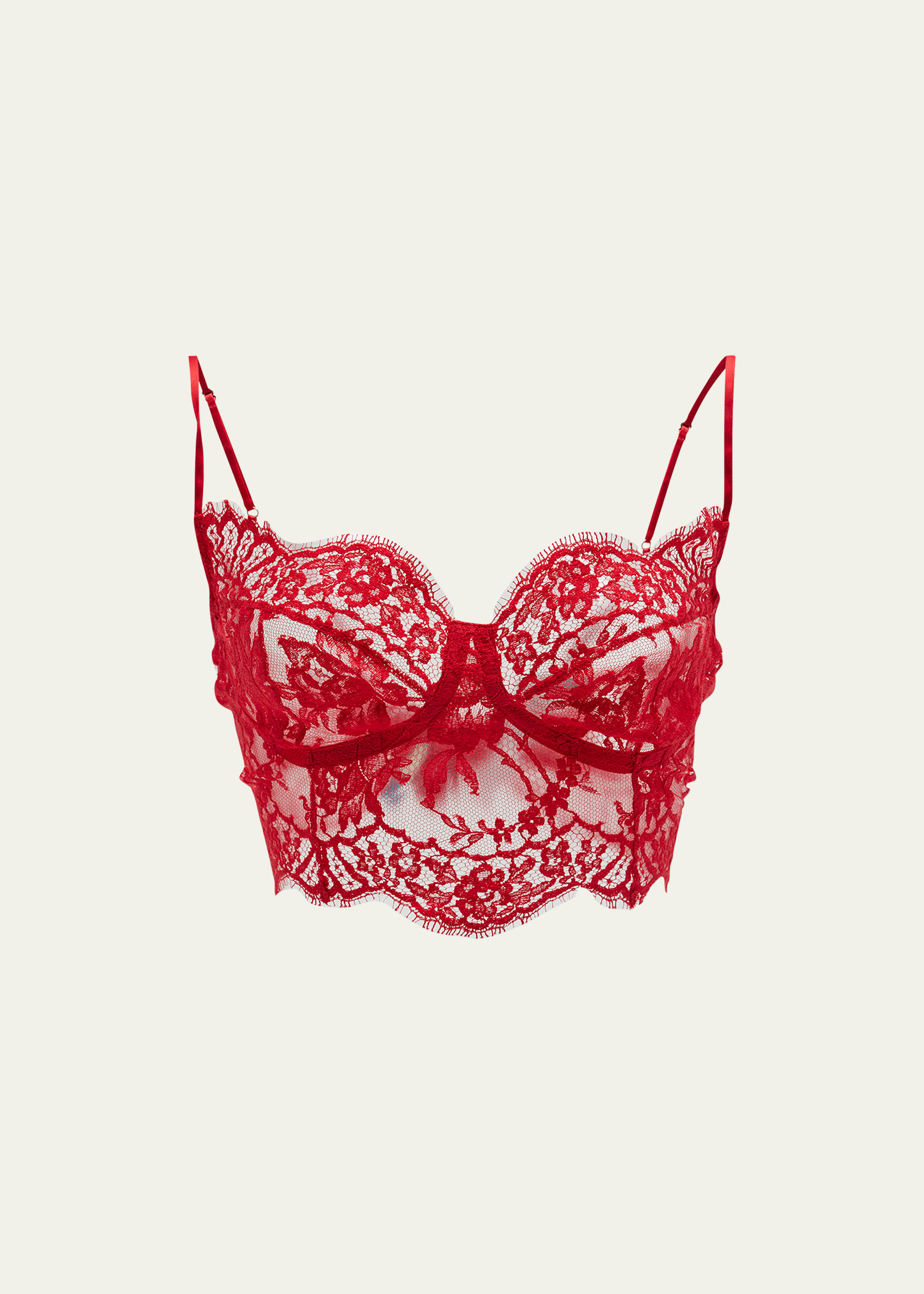 Dolce & Gabbana Lace Bralette Top In Nail Red