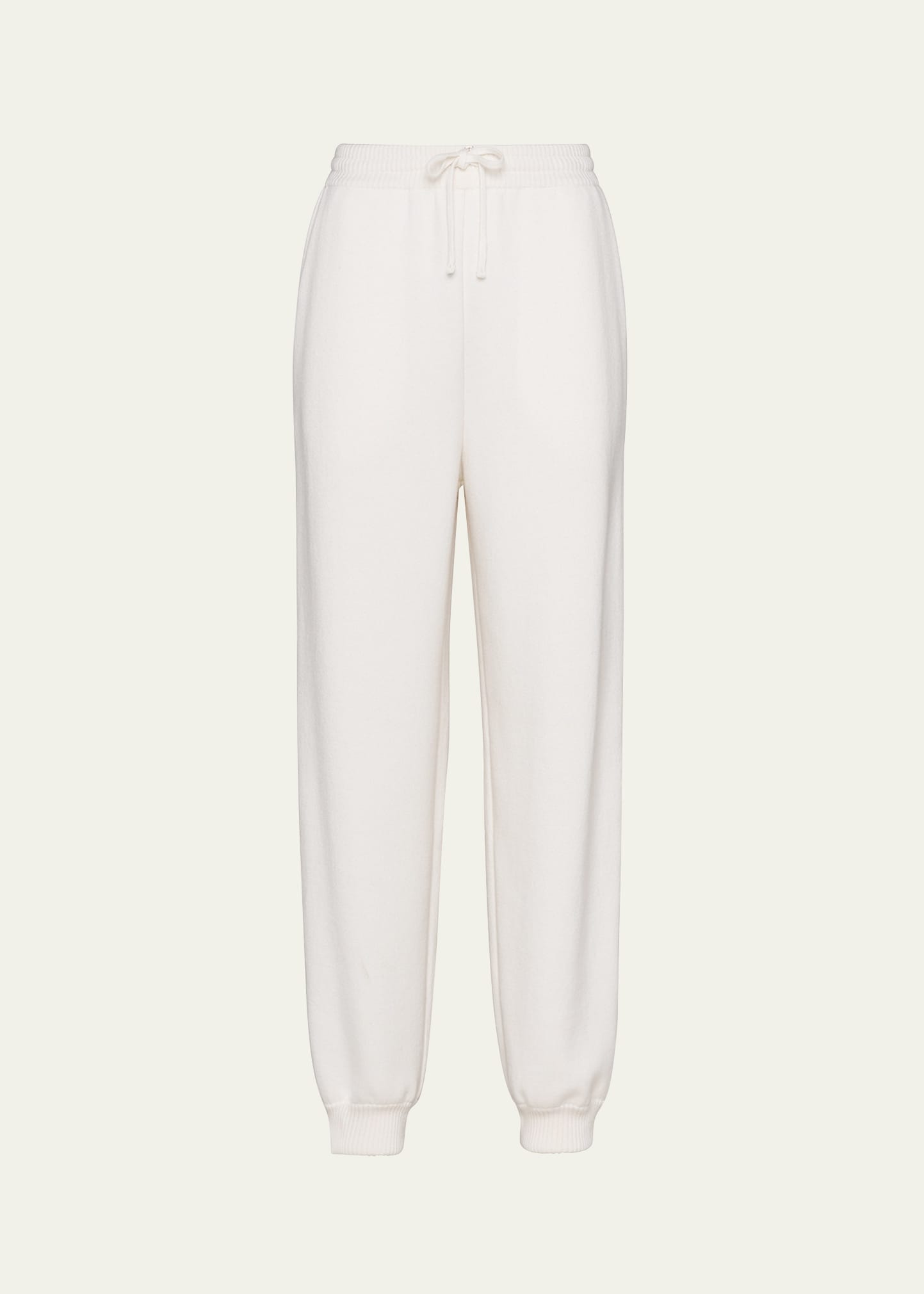 Shop Prada Cashmere Jogger Pants With Logo Detail In F0009 Bianco