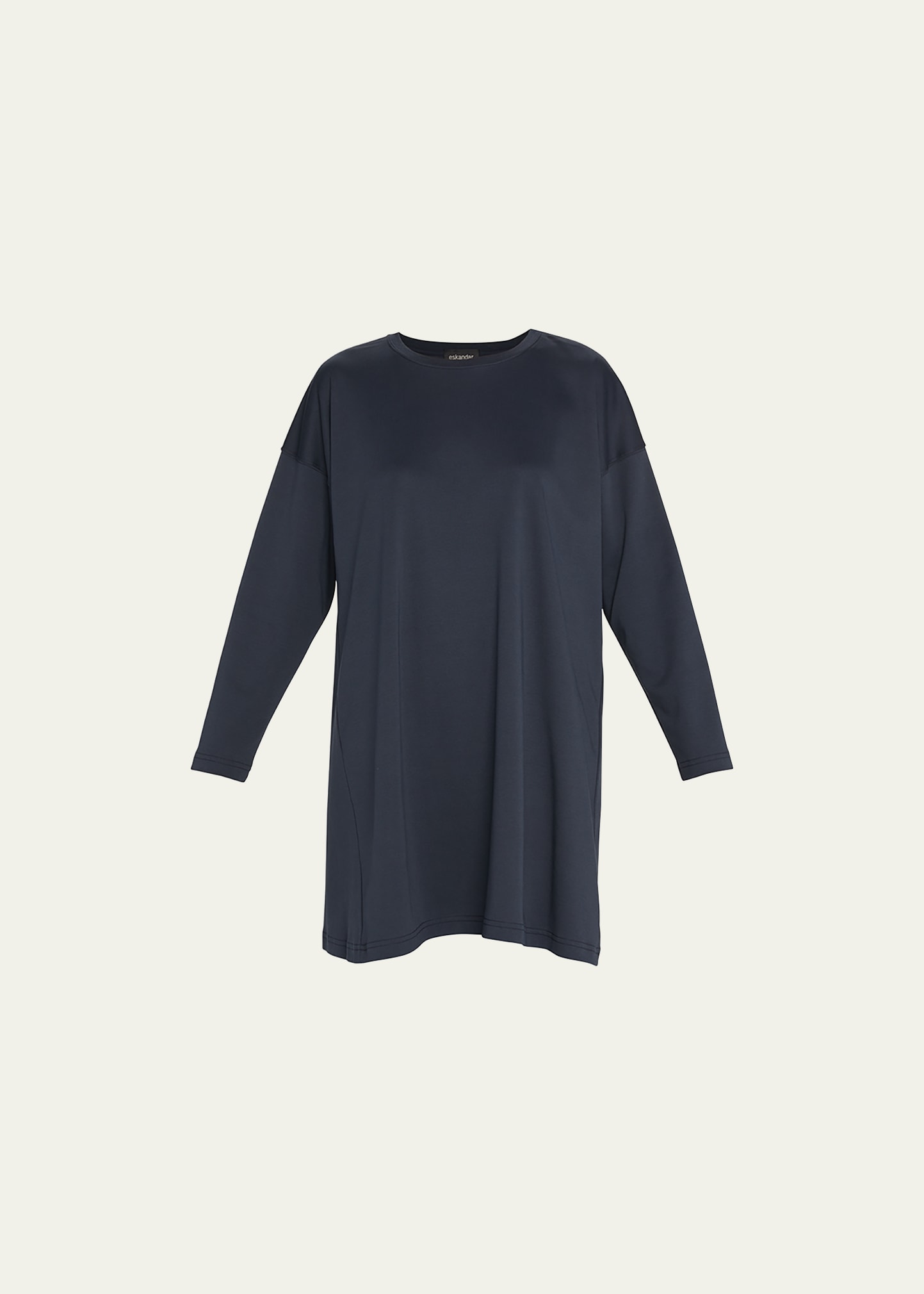 Side Panel Round Neck T-Shirt (Long Plus Length)