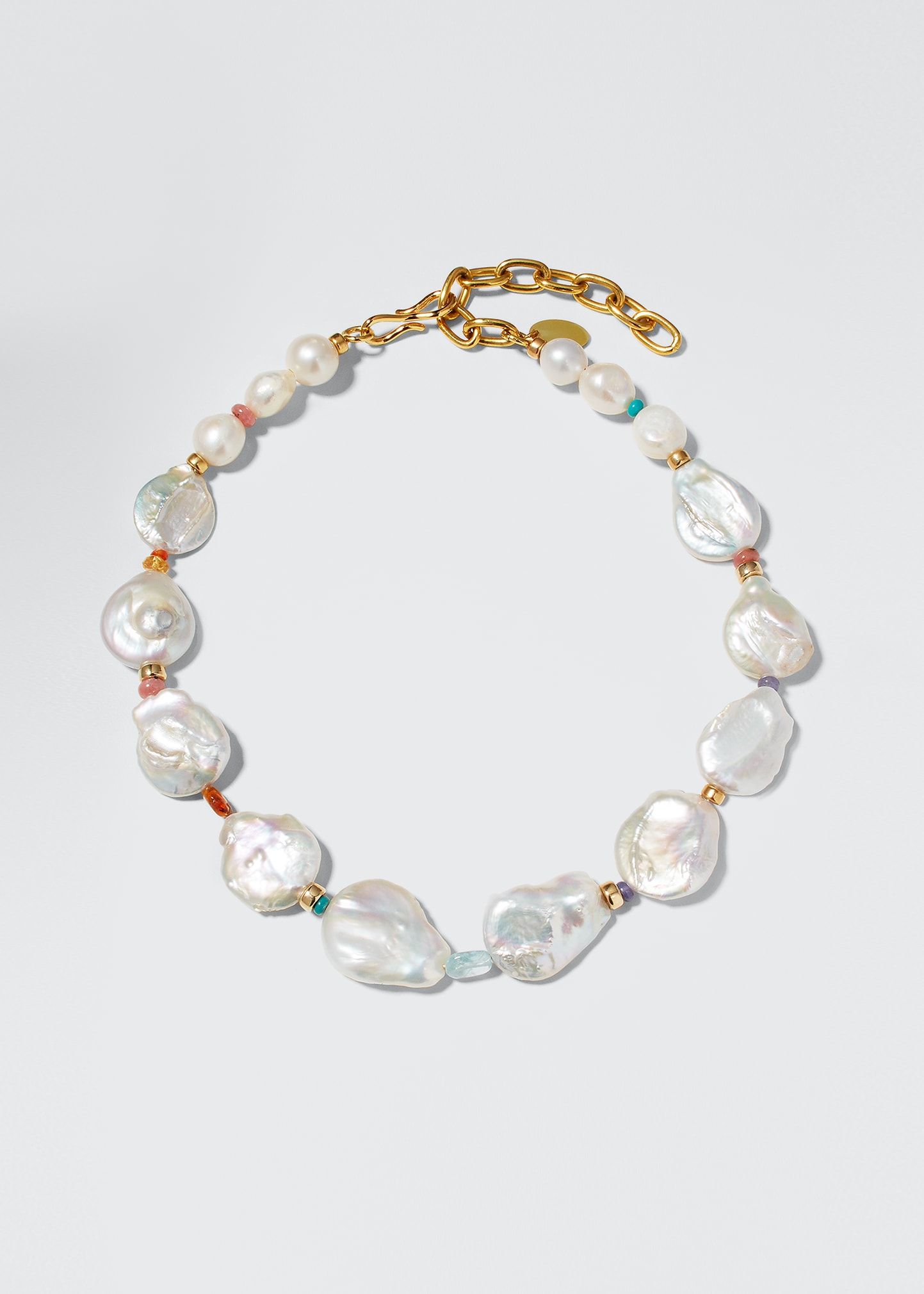 Lizzie Fortunato Rainbow Pearl Collar Necklace