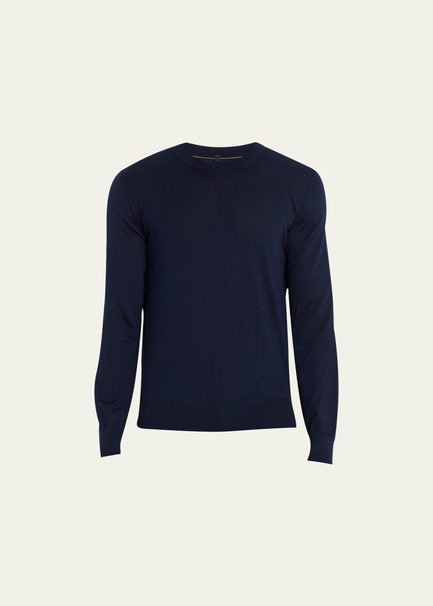 Brioni Crewneck Knitted Sweater In Ink Blue