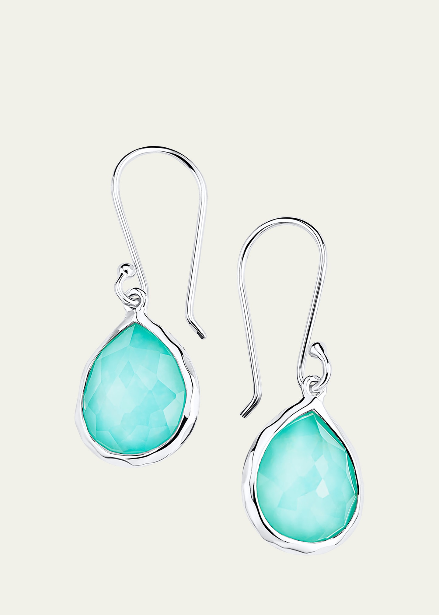 Shop Ippolita Mini Teardrop Earrings In Sterling Silver In Turquoise