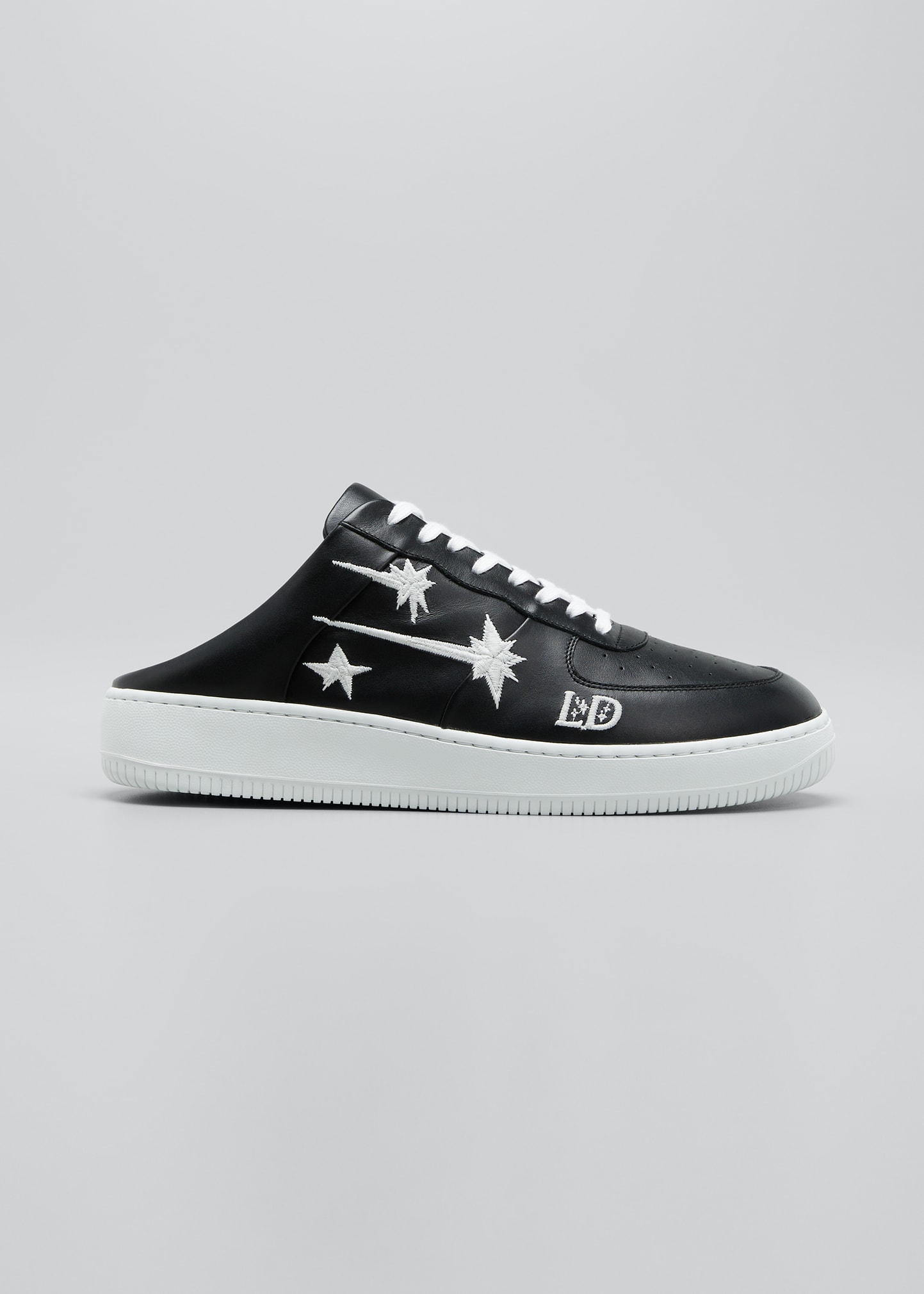 leather sneaker mules