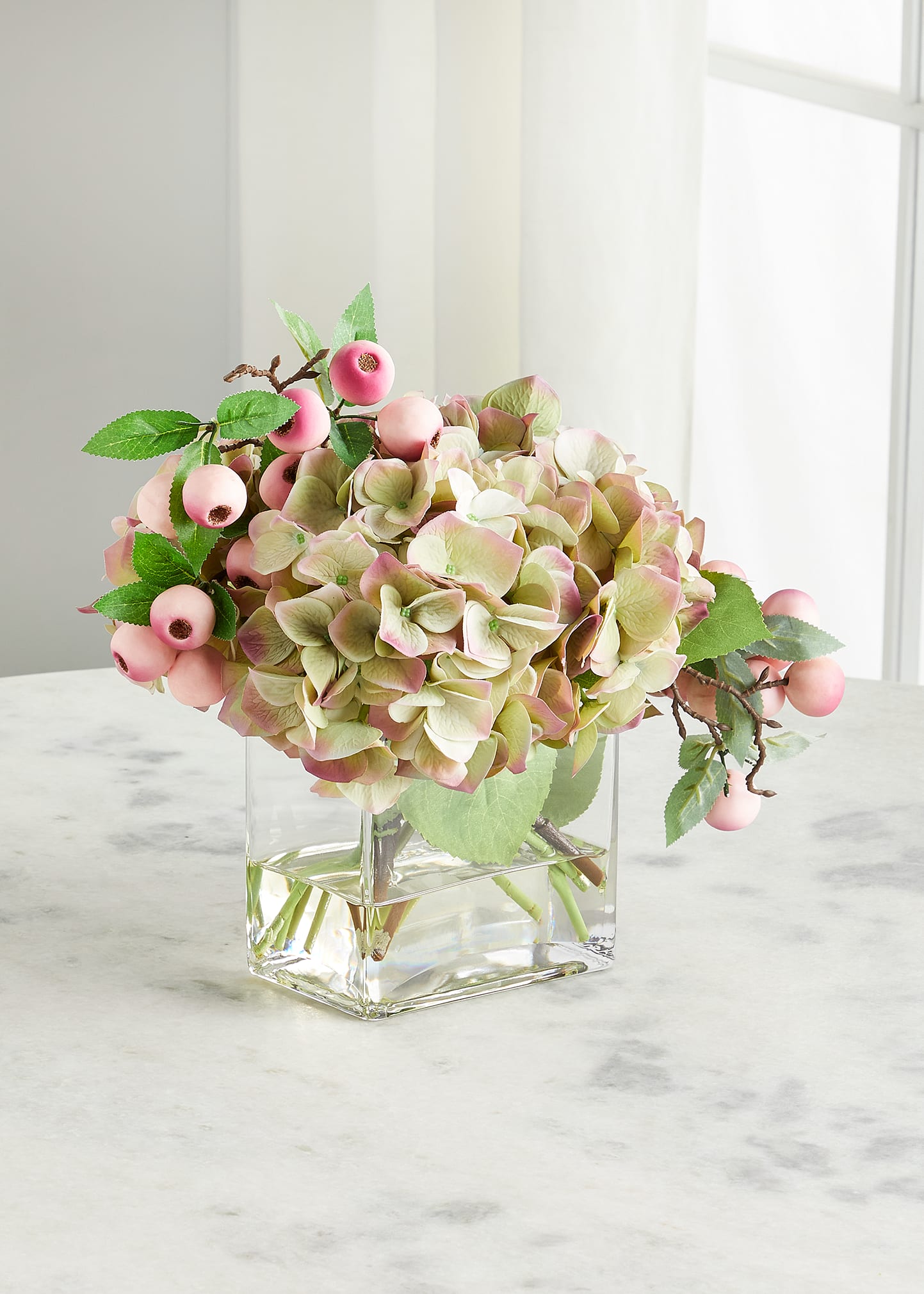 Blushing Berries Faux-Floral Arrangement