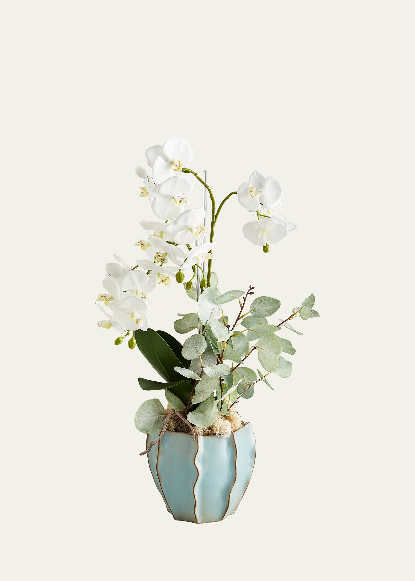 Shop John-richard Collection Seafoam Orchids Faux-floral Arrangement In White