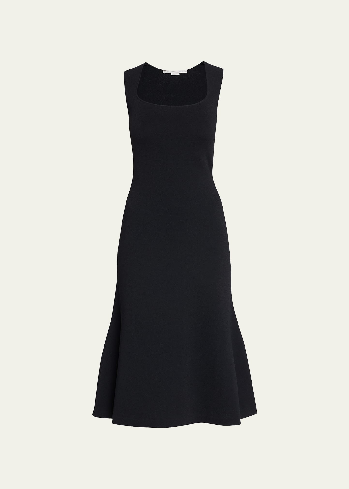 Stella Mccartney Square-neck Sleeveless Flared Dress In 1000 Black