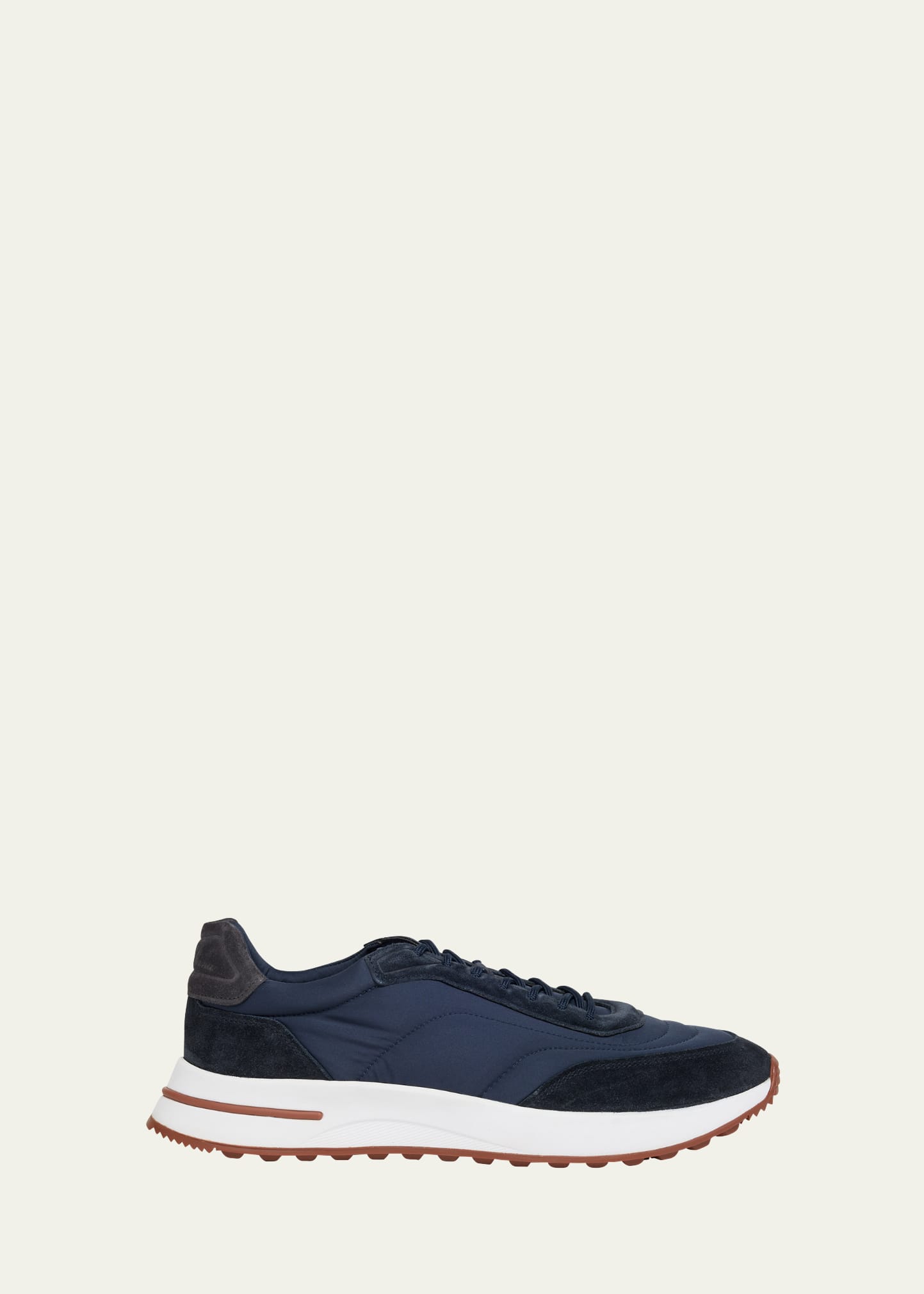 Shop Loro Piana Men's Weekend Walk Low-top Sneakers In Blue Navy