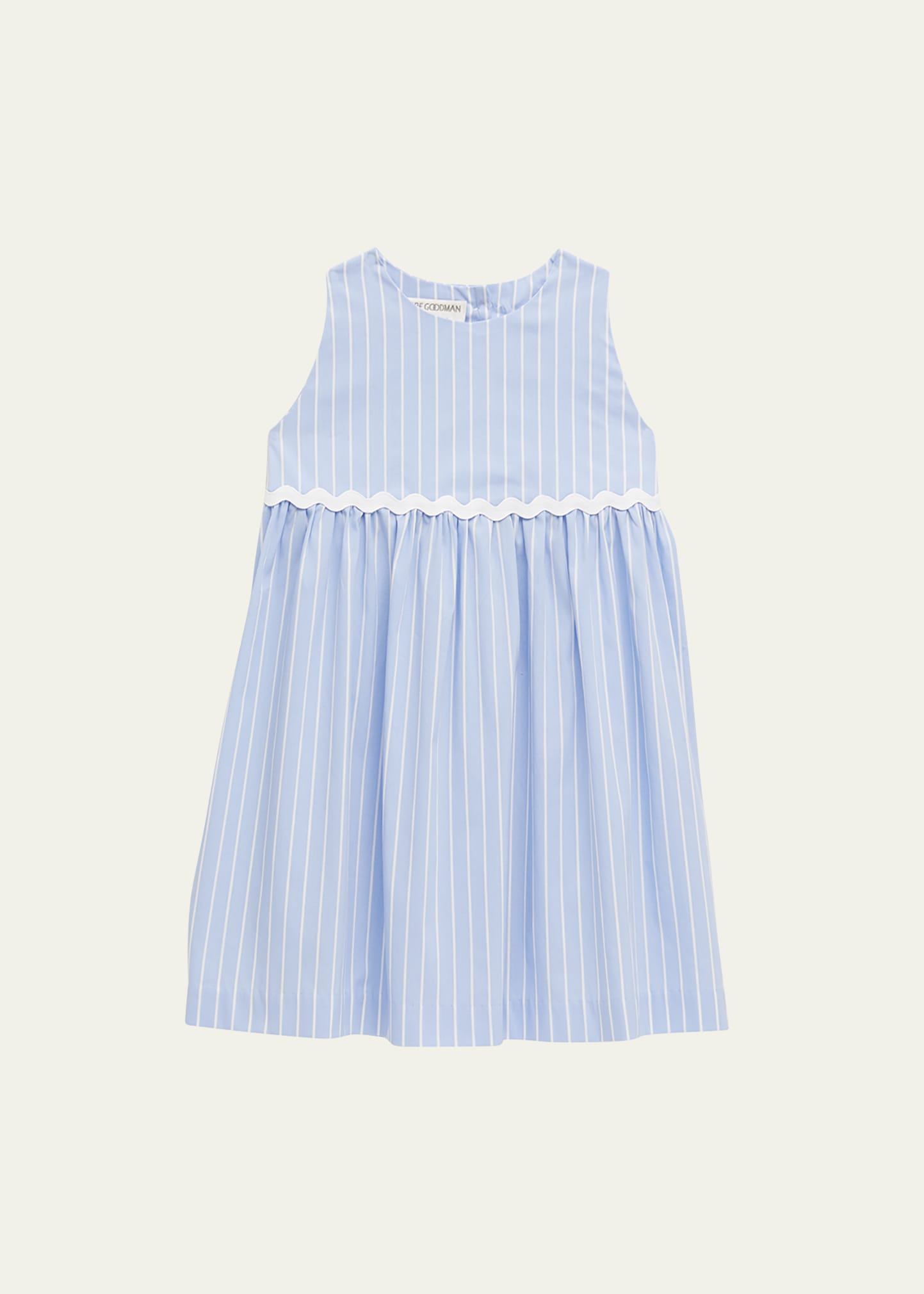 Girl's Pinstriped Bow-Tie Dress, Size 6M-10