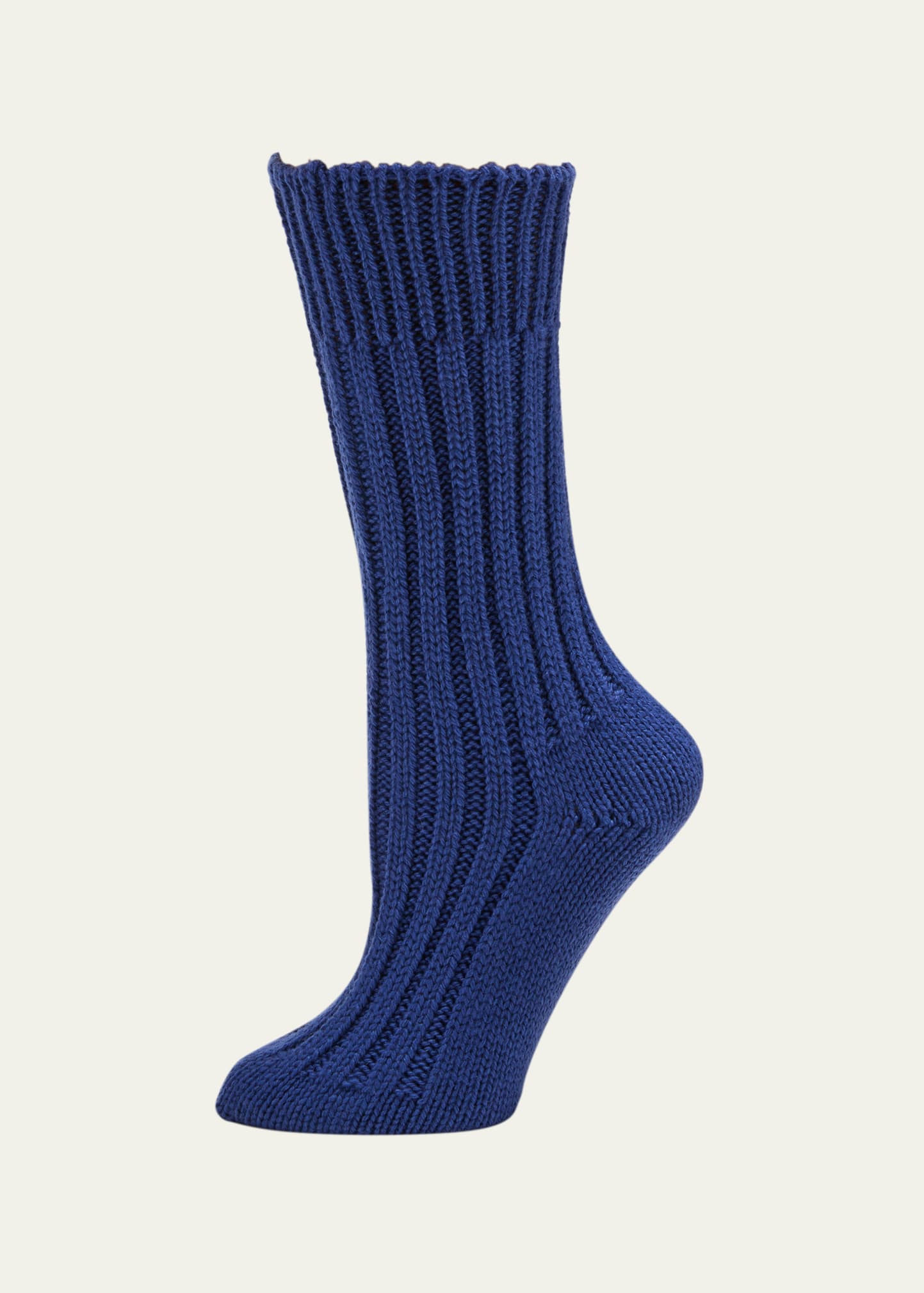 The Elder Statesman Yosemite Ribbed Cashmere Socks In Blue