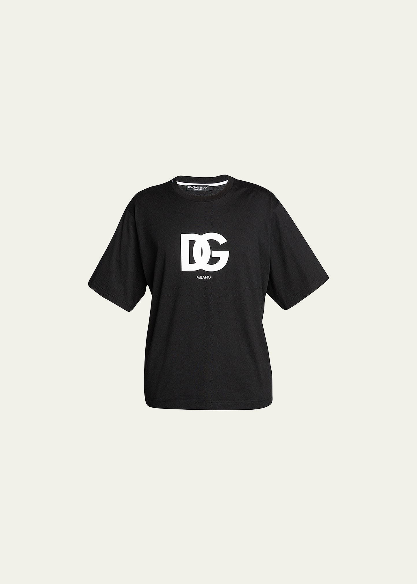 Shop Dolce & Gabbana Men's Dg Logo T-shirt In Black