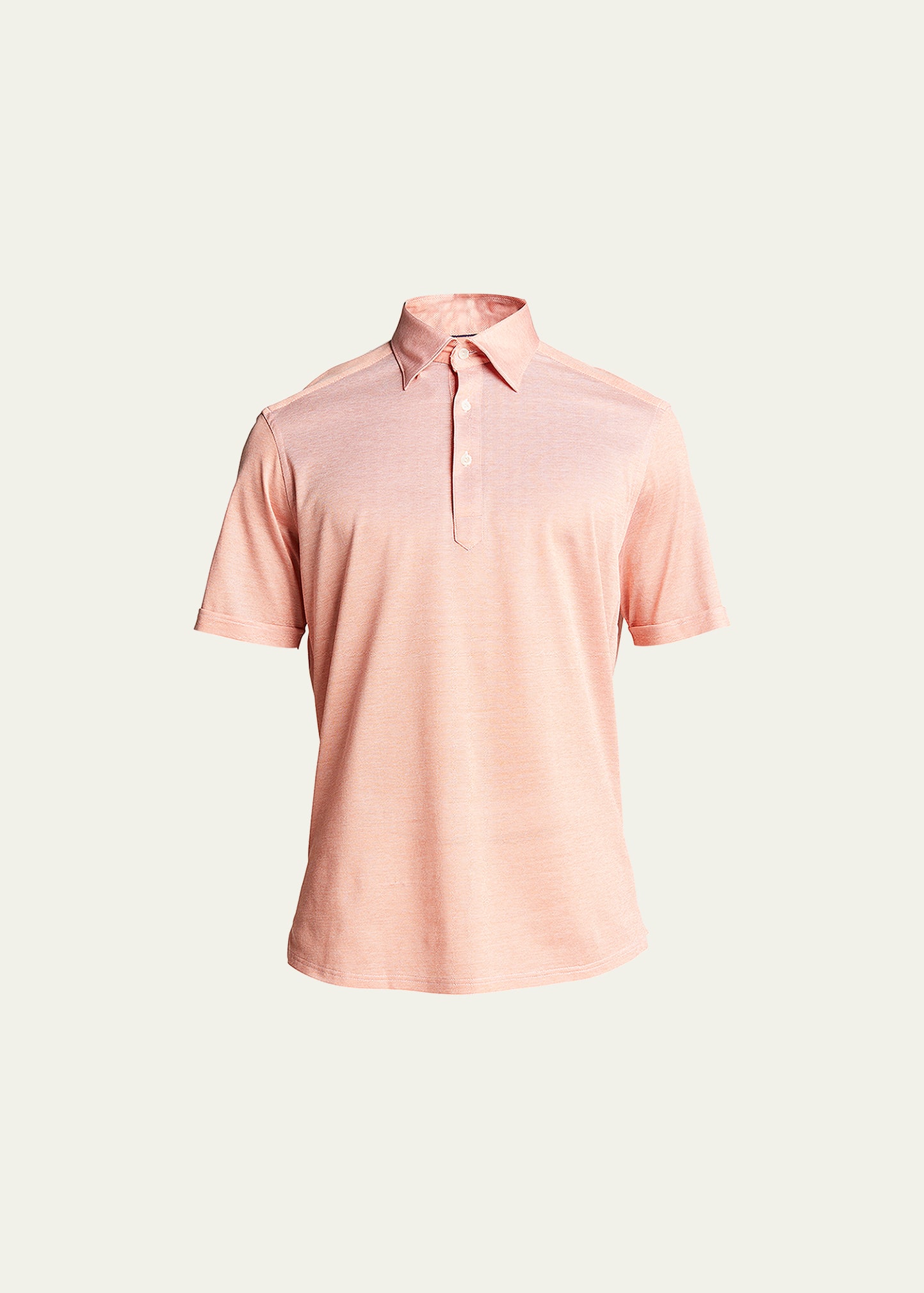 Eton Men's Contemporary Fit Piqué Polo Shirt - Pink Red - Size Small