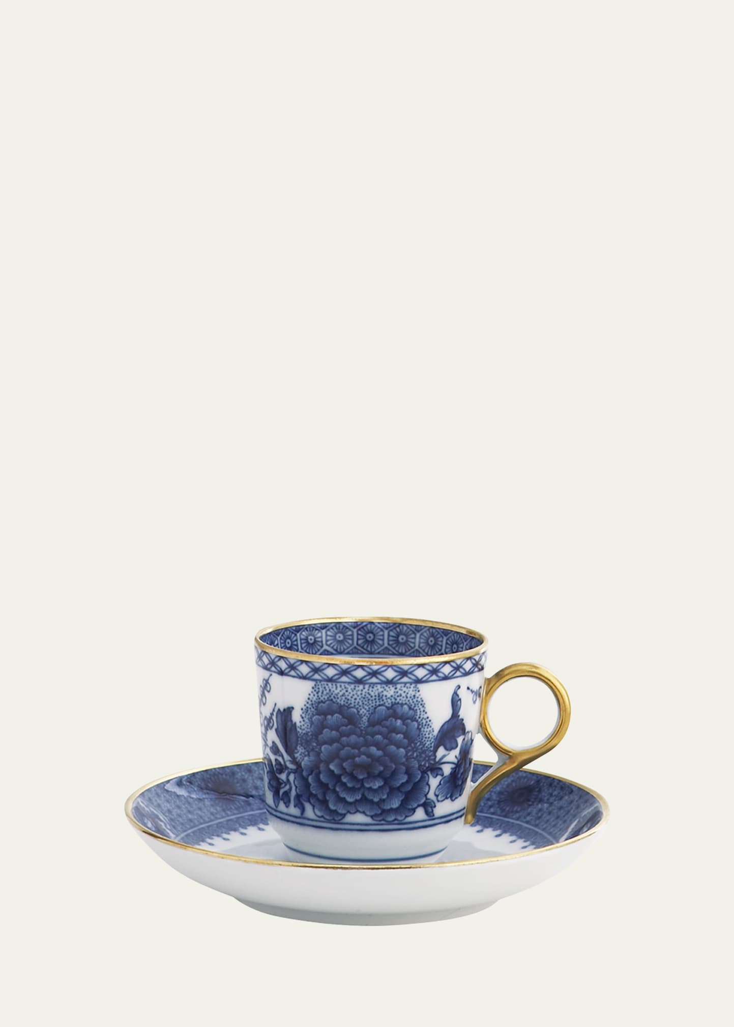 Mottahedeh Imperial Blue Demitasse Cup & Saucer Plate