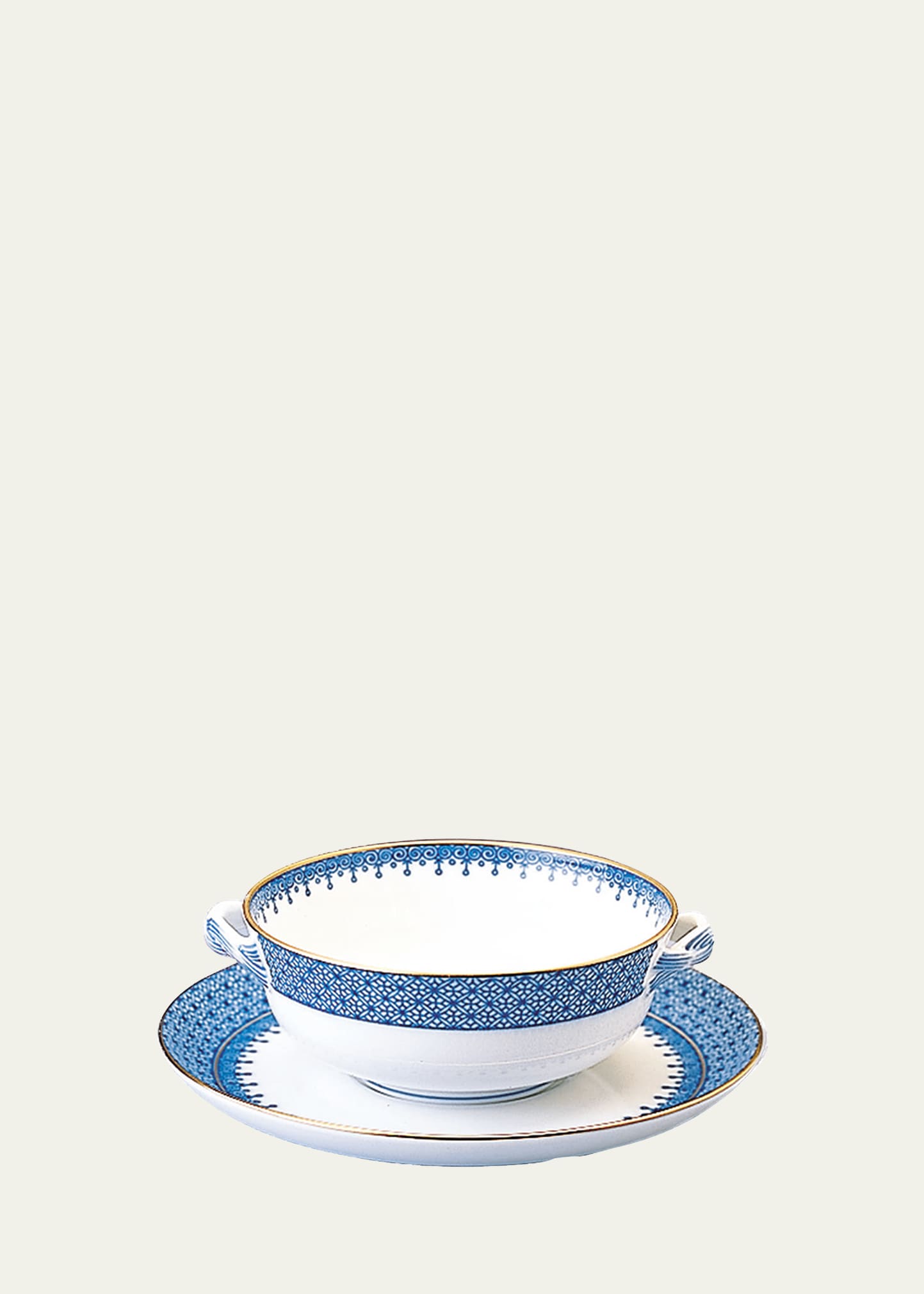 Mottahedeh Blue Lace Cream Soup