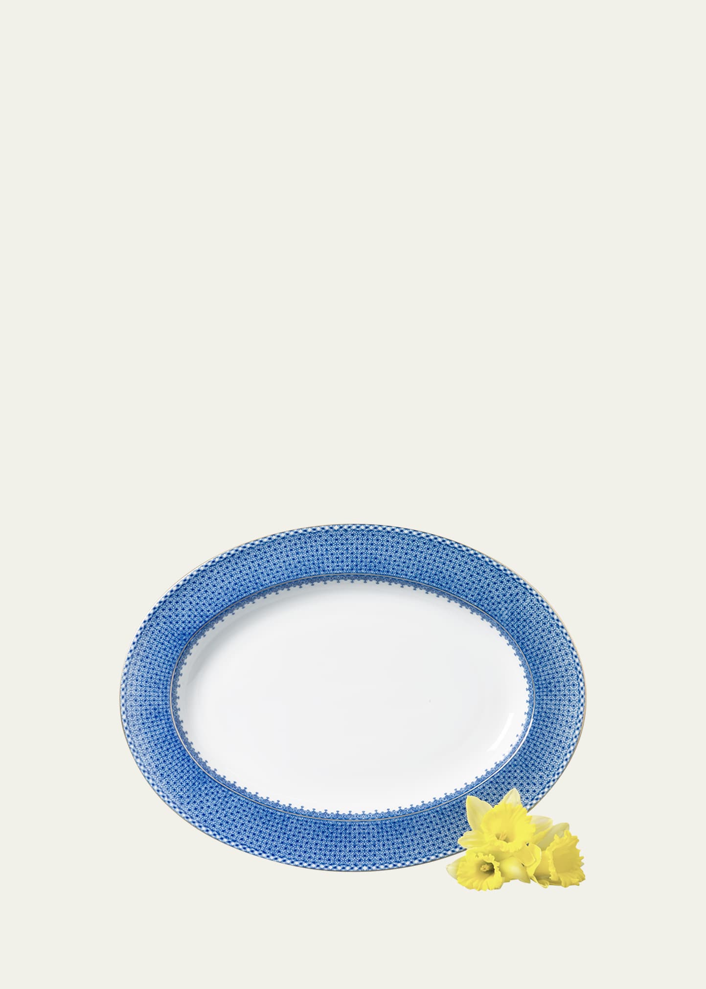 Mottahedeh Blue Lace Oval Platter