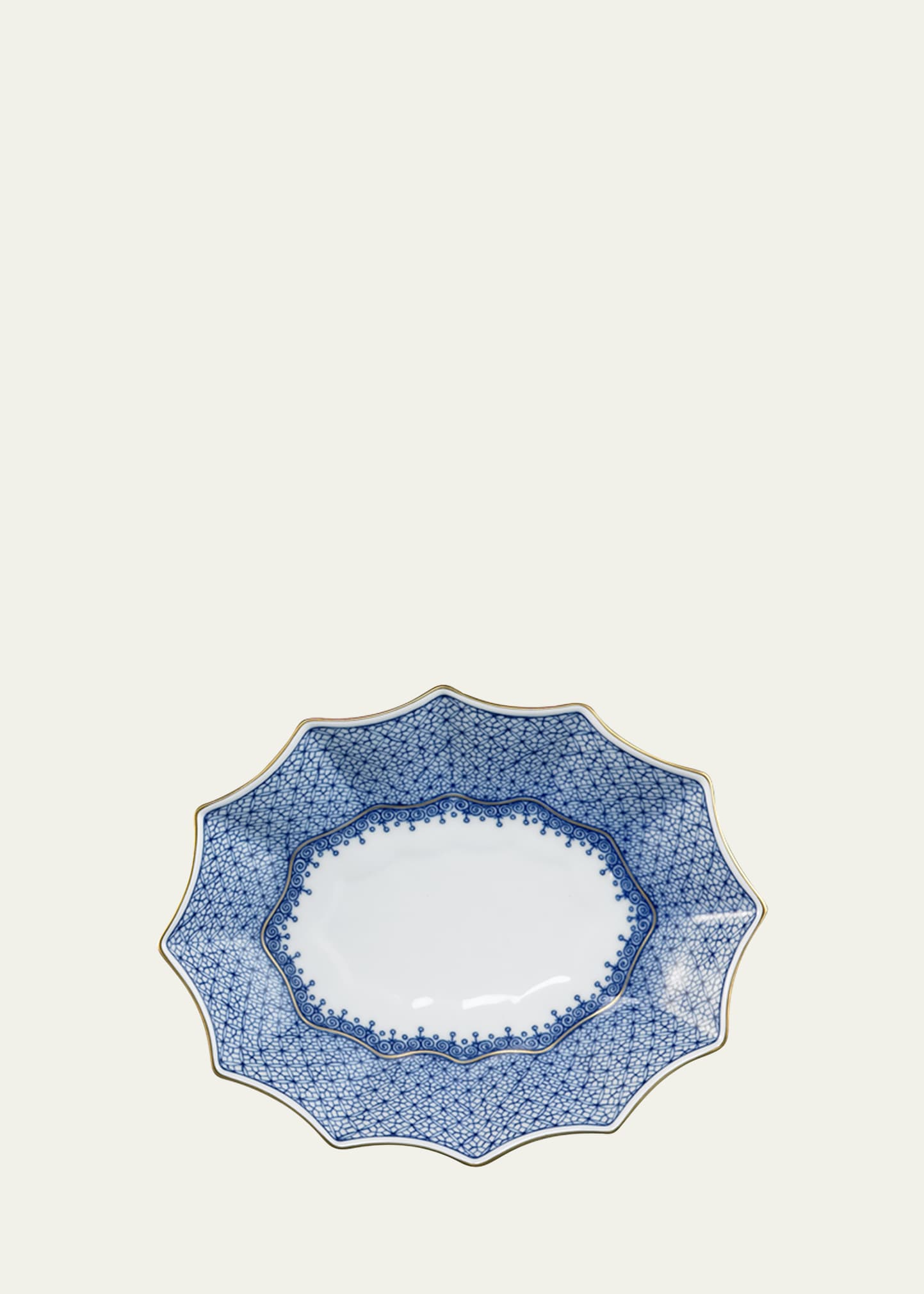 Mottahedeh Blue Lace 12-sided Lobed Small Tray