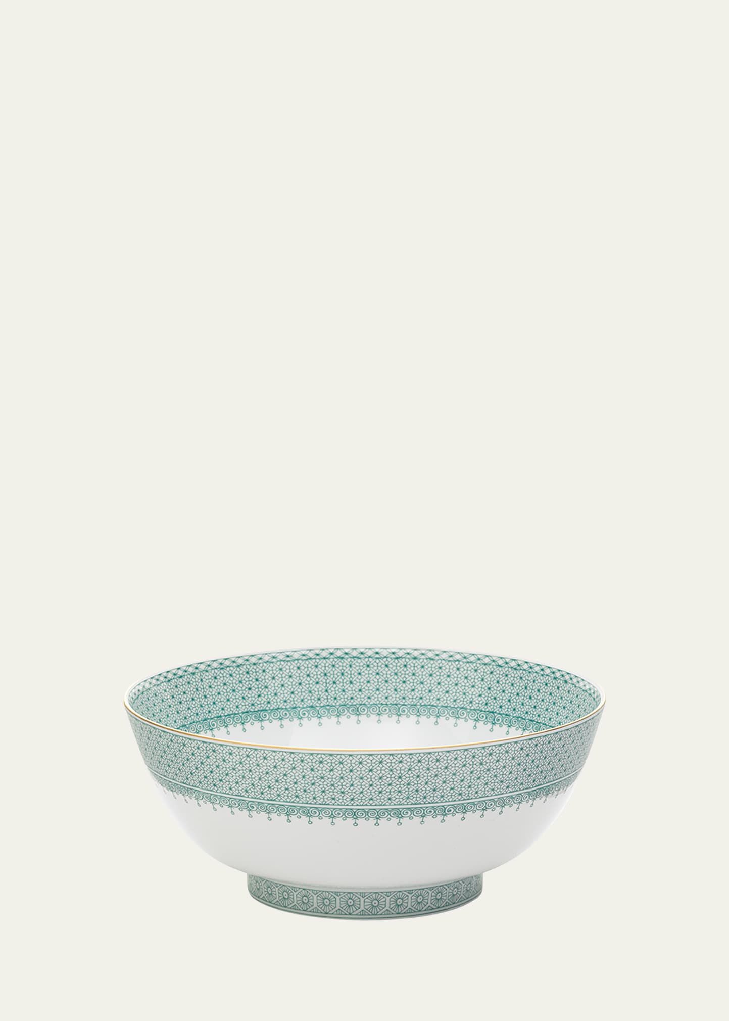 Mottahedeh Green Lace Round Serving Bowl