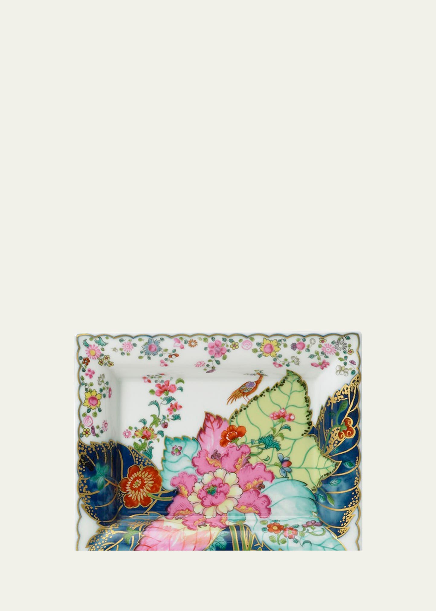 Mottahedeh Large Tobacco Leaf Porcelain Rectangular Tray In Multi
