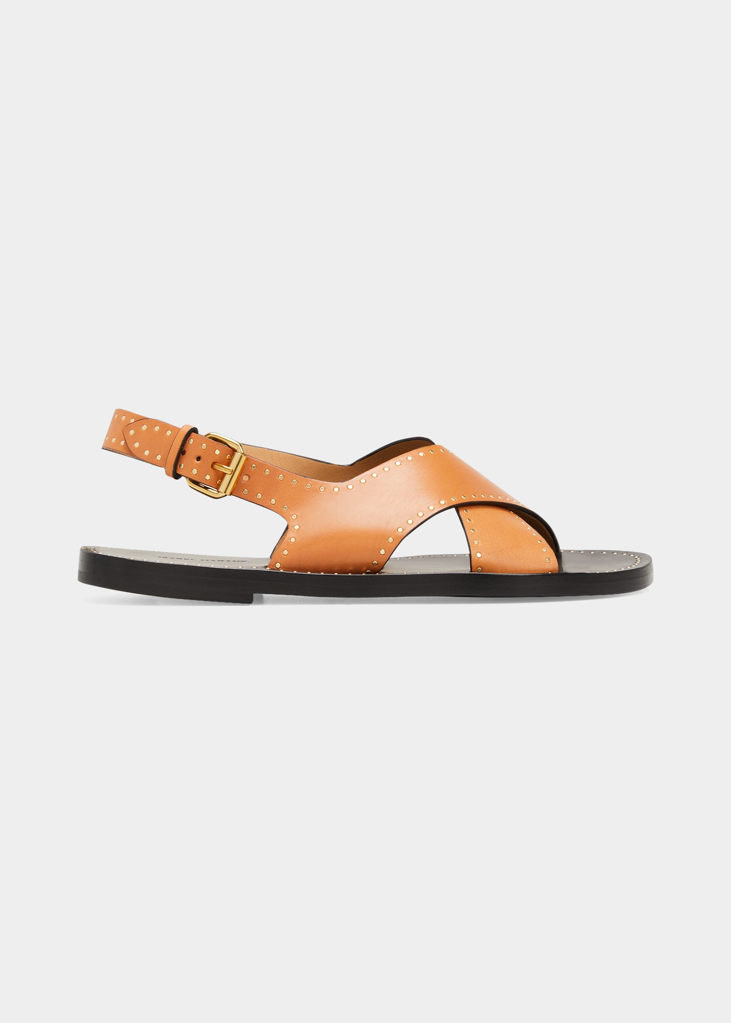 Isabel Marant Jane Calfskin Crisscross Slingback Sandals In Natural