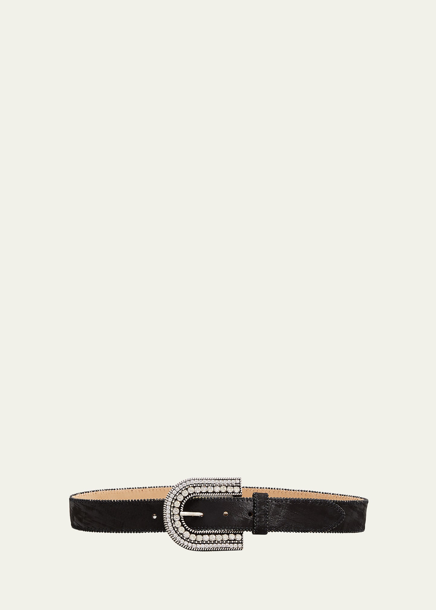 Streets Ahead Martha Crystal Suede Buckle Belt In Black / Silver