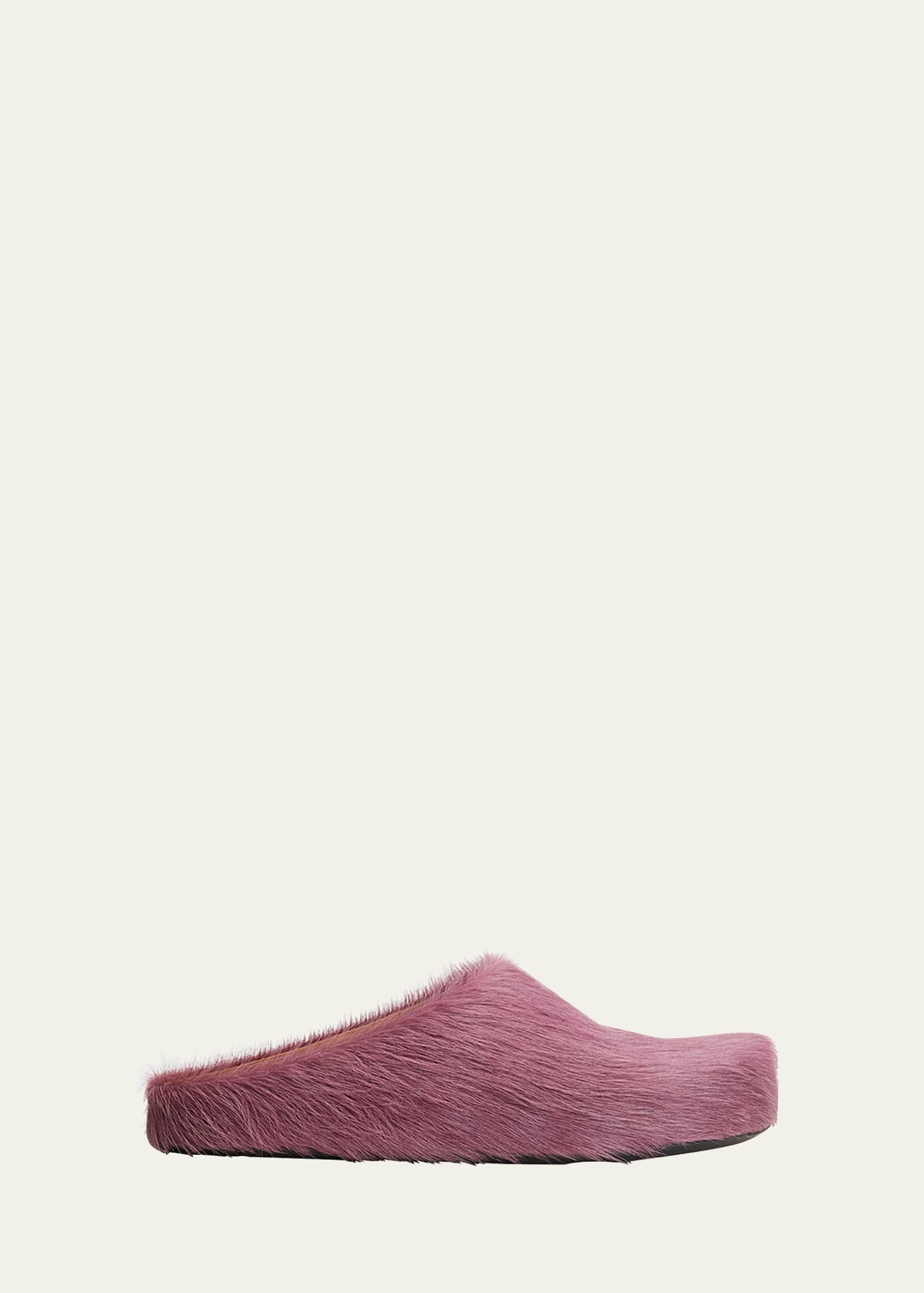 Marni Ponyskin Flat Mules In Purple