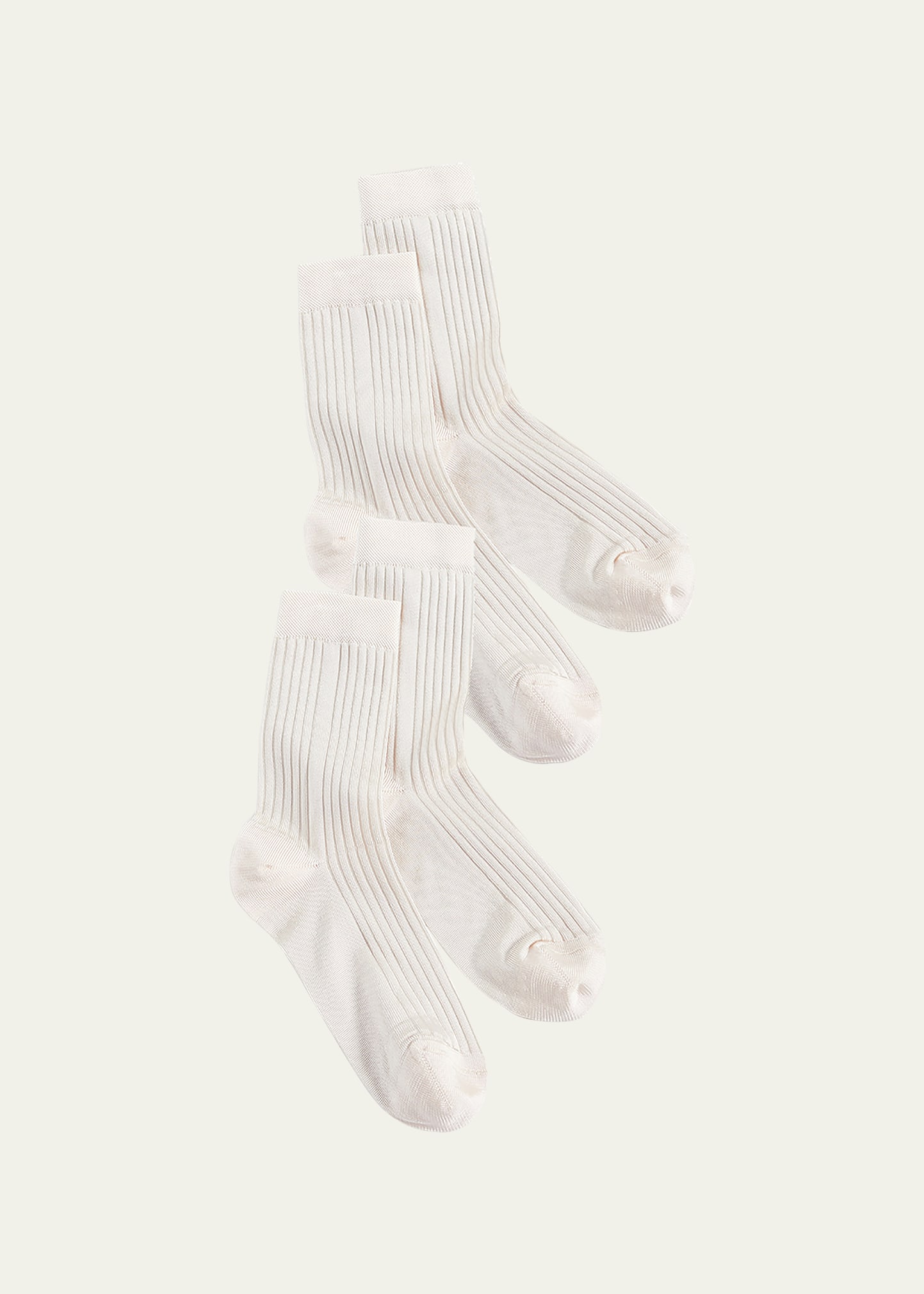 Silky Rib-Knit Crew Socks 2-Pack