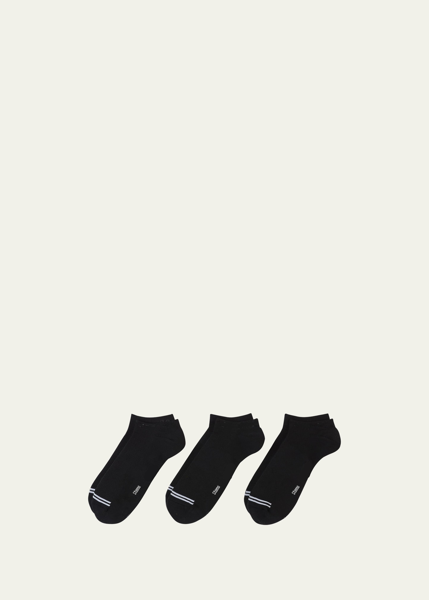 Stems Three Pack Training No Show Socks In Black