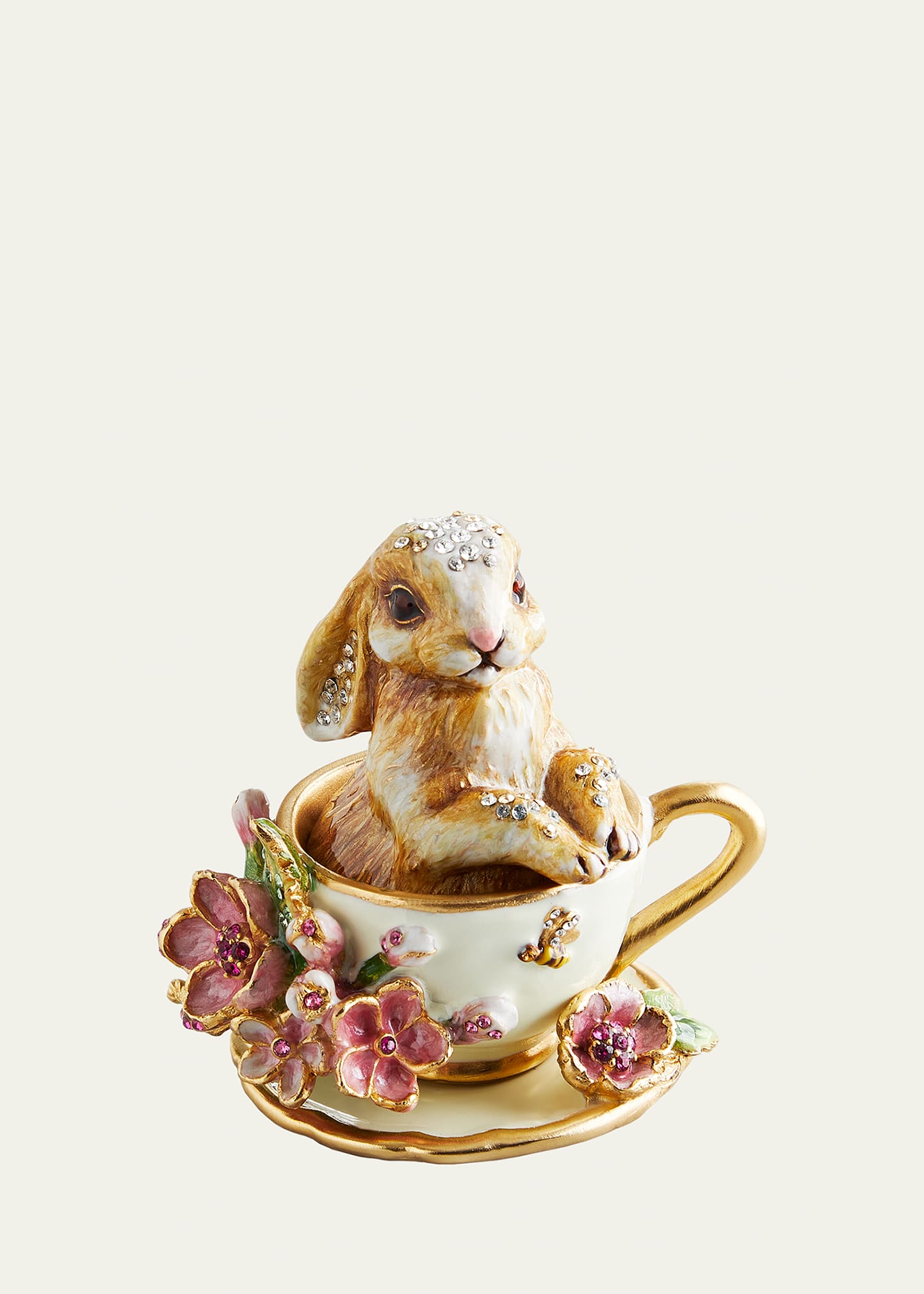 Shop Jay Strongwater Teacup Bunny Decorative Box In Multi