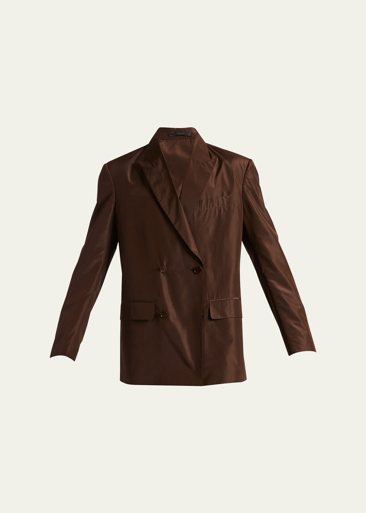 Valentino Men's Washed Silk Taffeta Sport Jacket In Brown