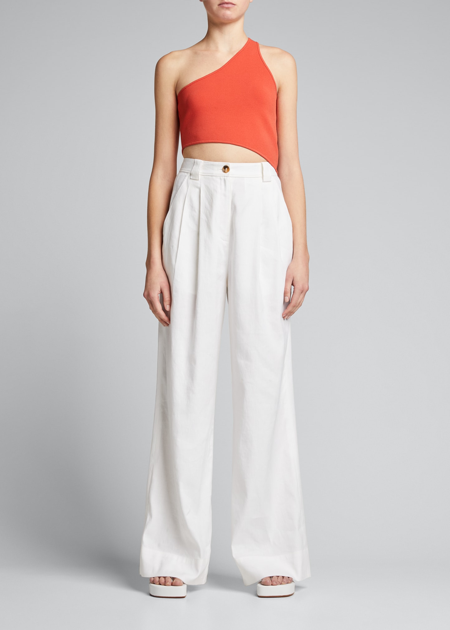 A.l.c Tommy Straight-leg High-waisted Pants In Ecru