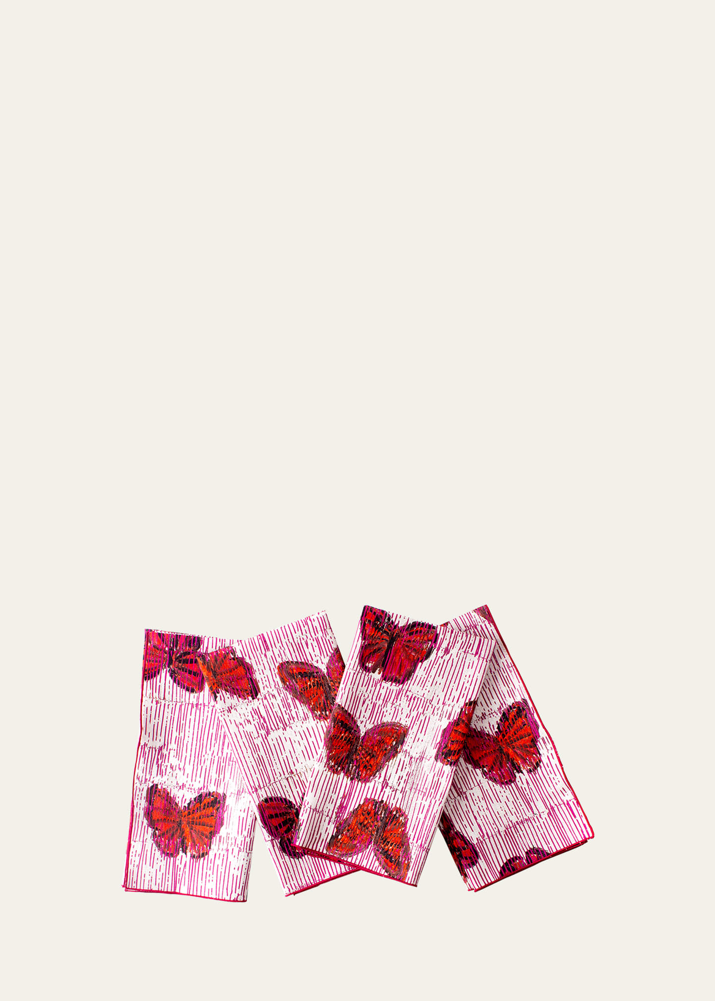 Hunt Slonem Pretty In Pink Cotton Dinner Napkin