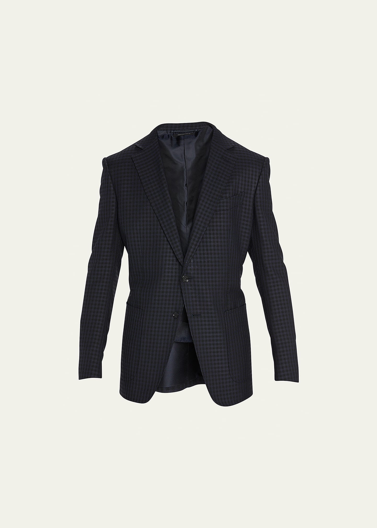 Tom Ford Men's Small Box Wool-blend Sport Jacket In Blue Navy Check