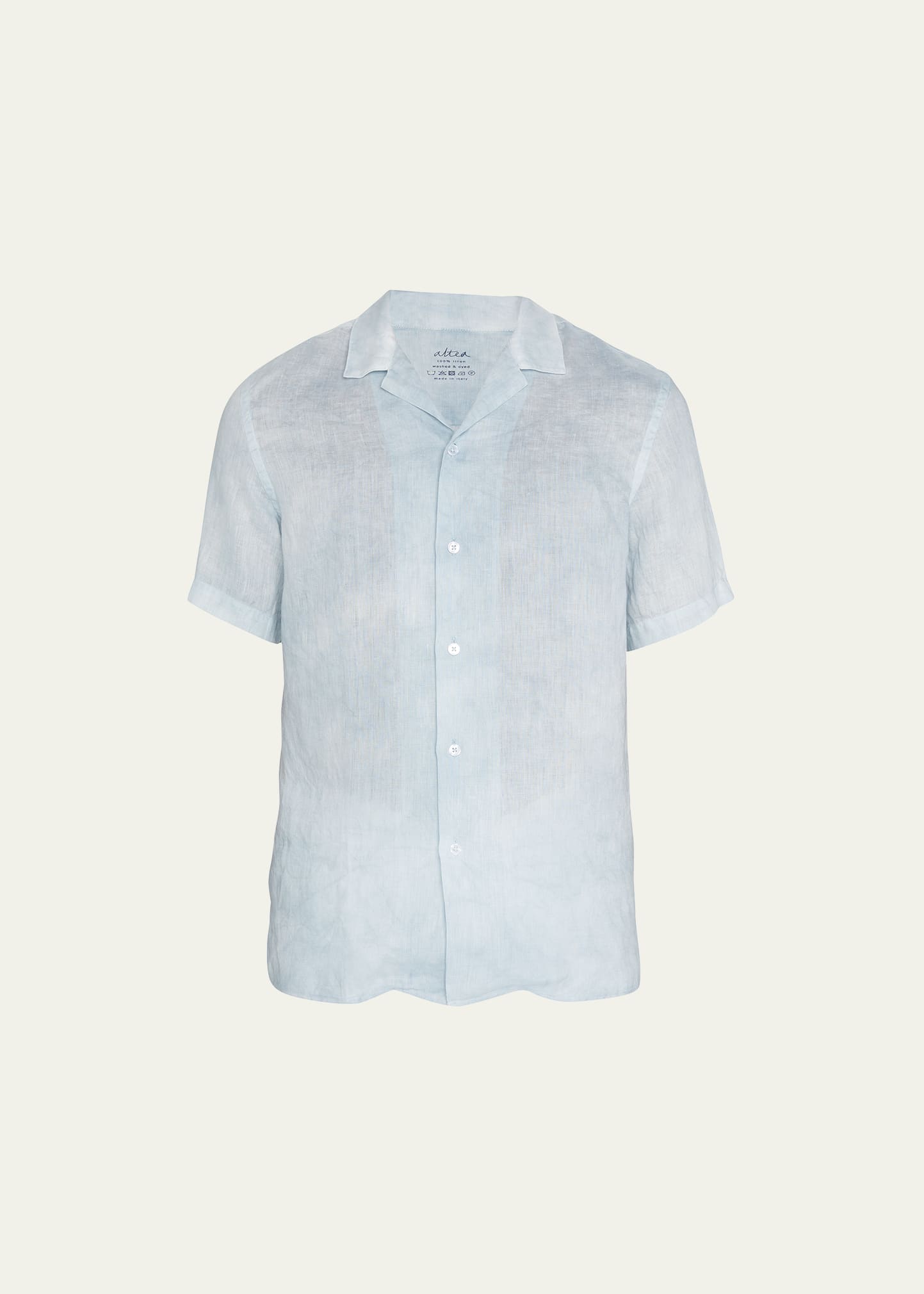 Men's Tie-Dye Linen Camp Shirt