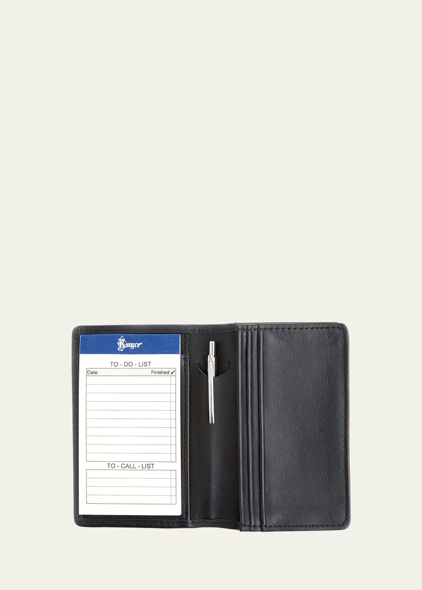 Royce New York Personalized Leather Notepad Organizer Wallet In Black