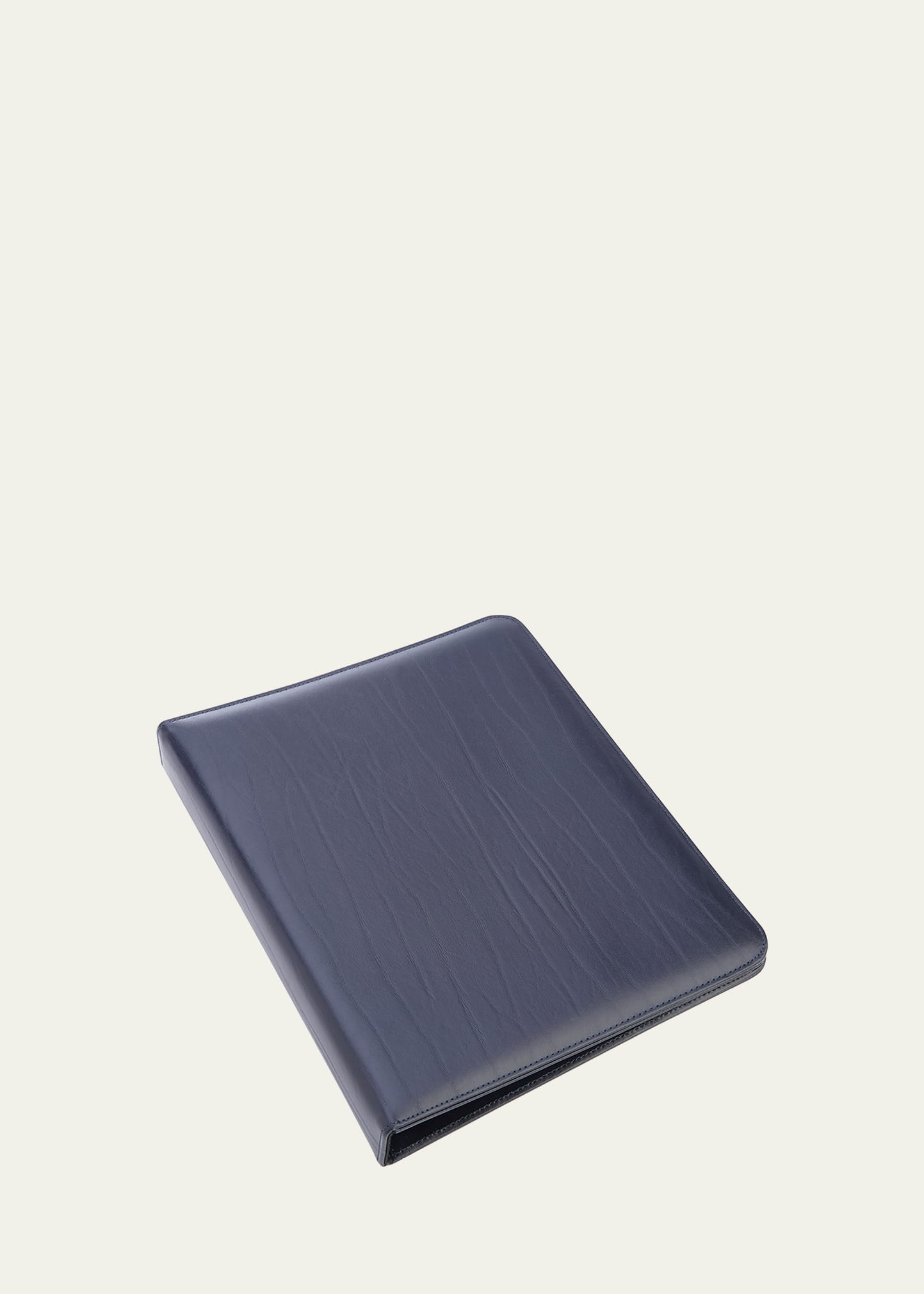 Royce New York Personalized Leather 1" Ring Binder In Navy Blue