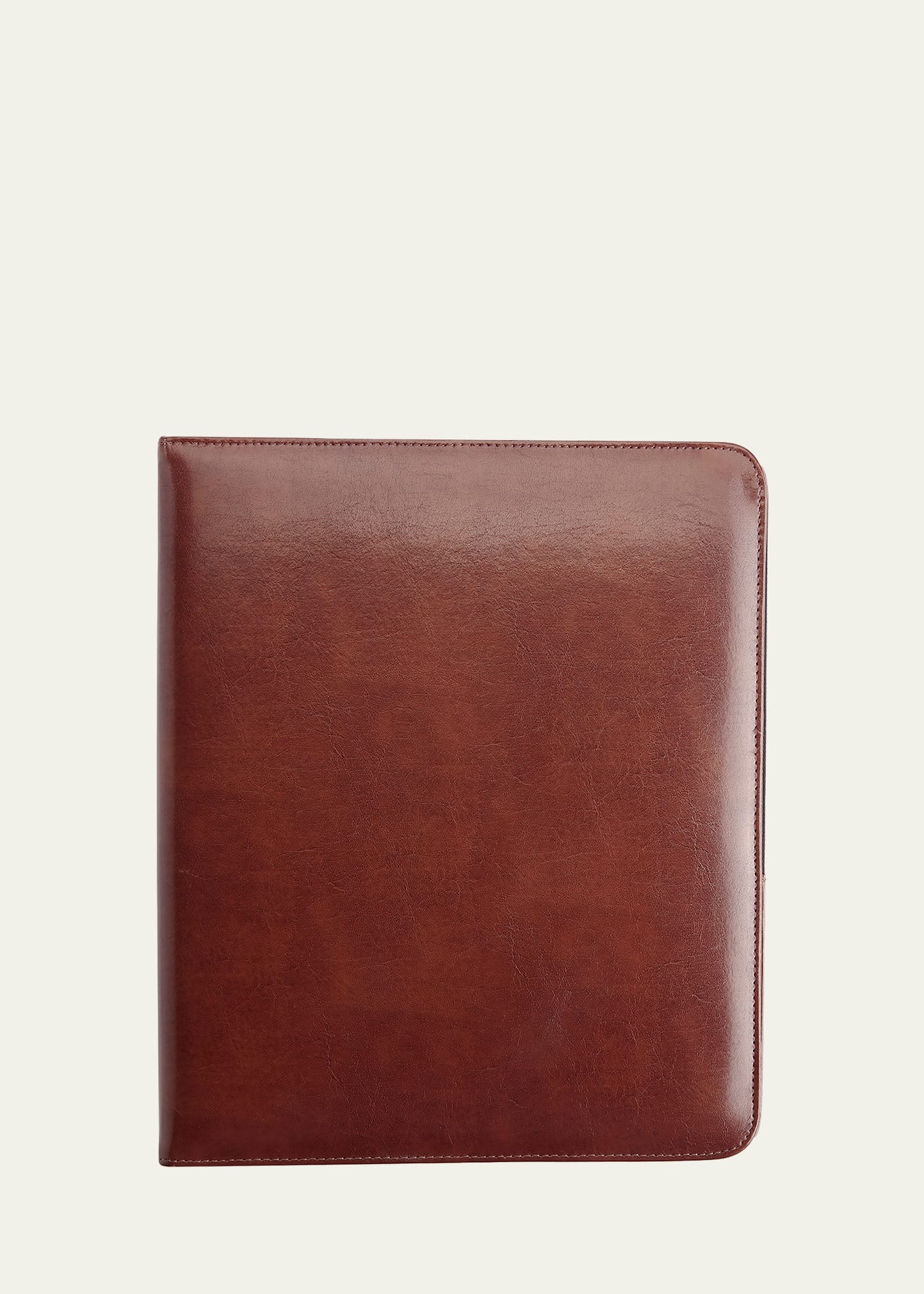 Royce New York Personalized Leather 1" Ring Binder In Brown