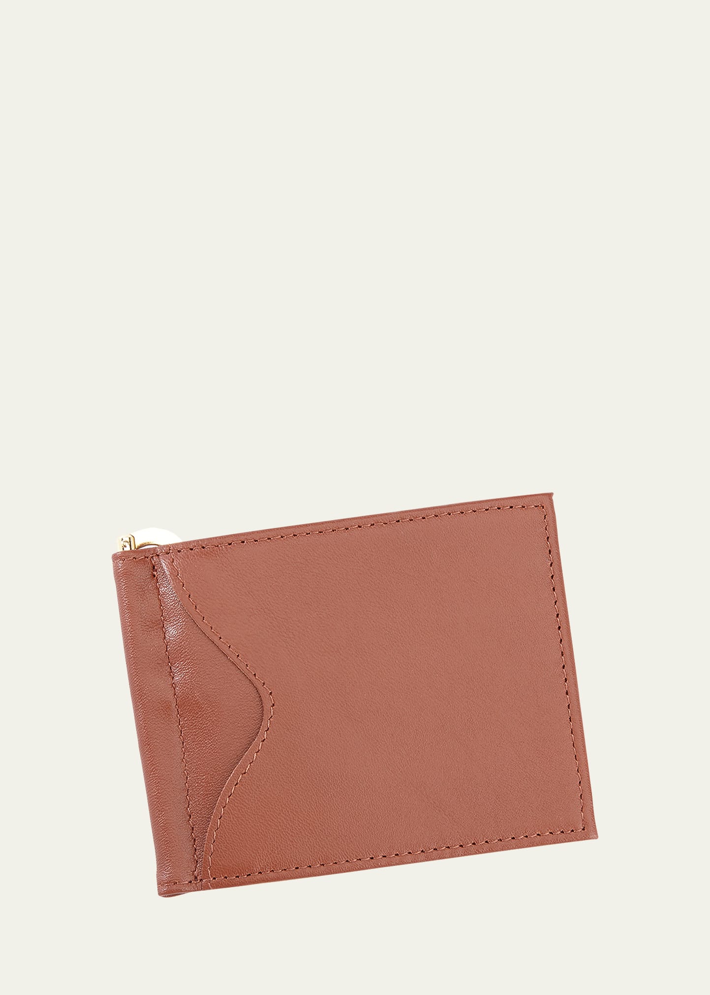 Royce New York Personalized Leather Rfid-blocking Money Clip In Brown