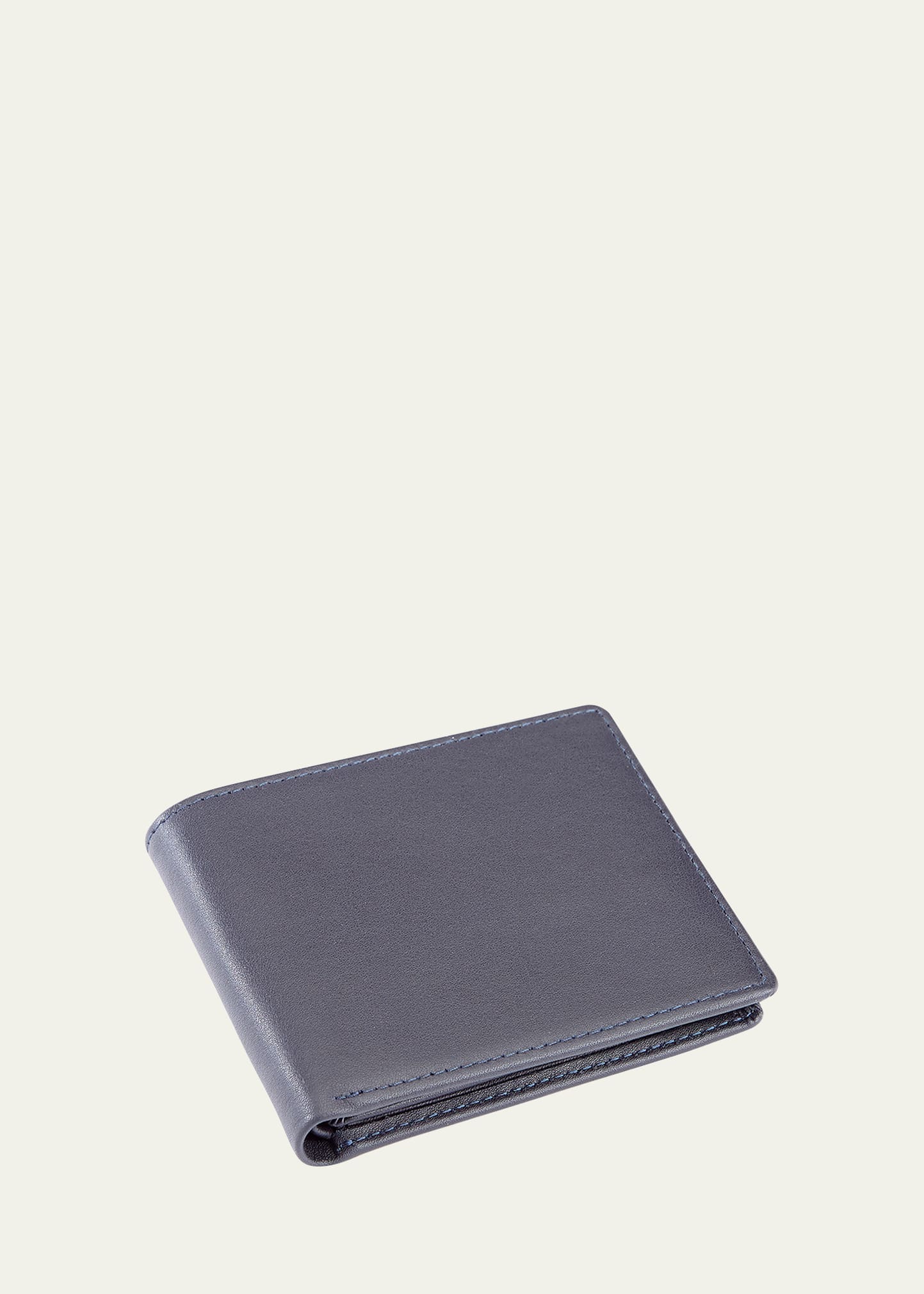 Royce New York Personalized Leather Rfid-blocking Trifold Wallet In Navy Blue